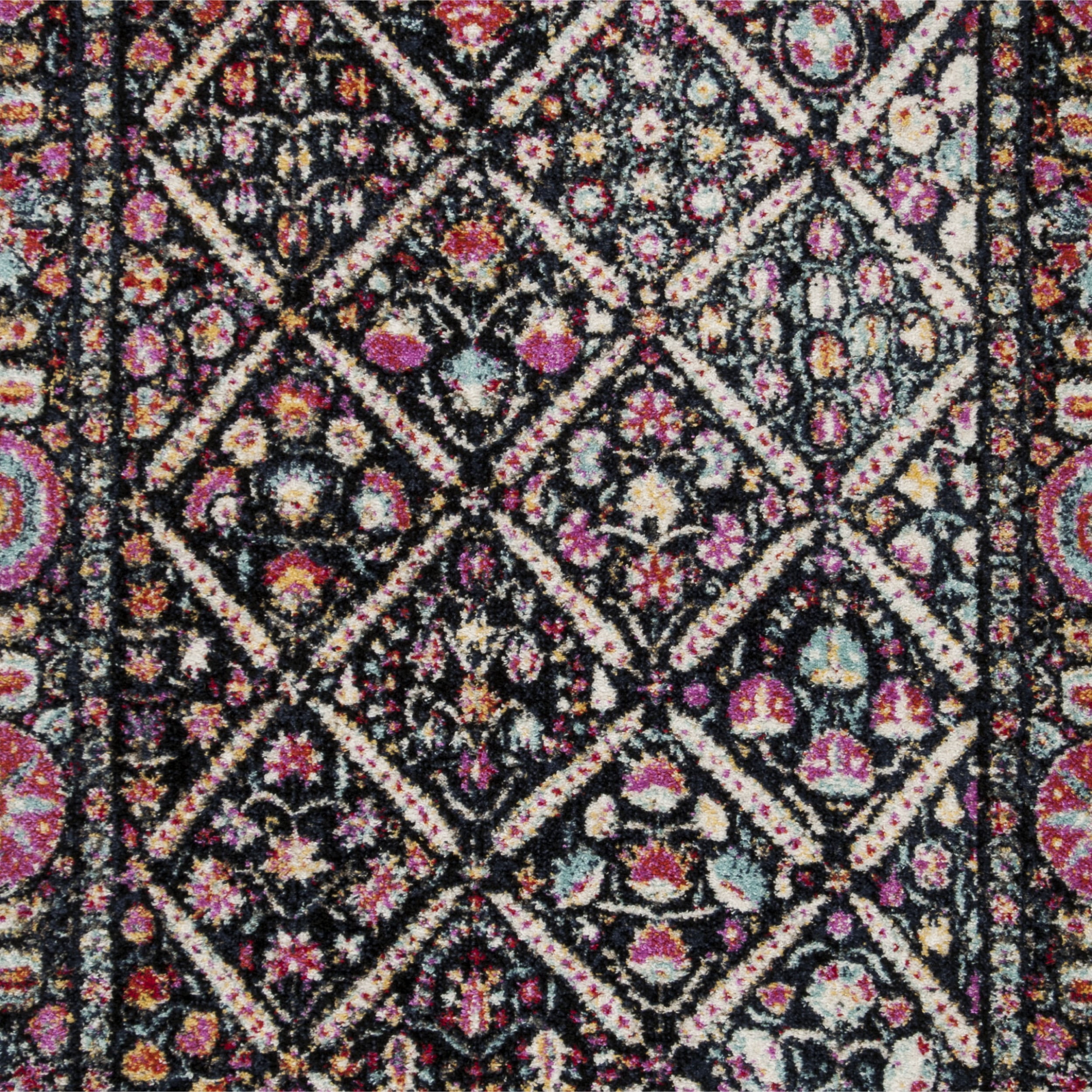 SAFAVIEH Adirondack Carthach Geometric Area Rug, Black/Fuchsia, 6' x 6' Square - Image 6