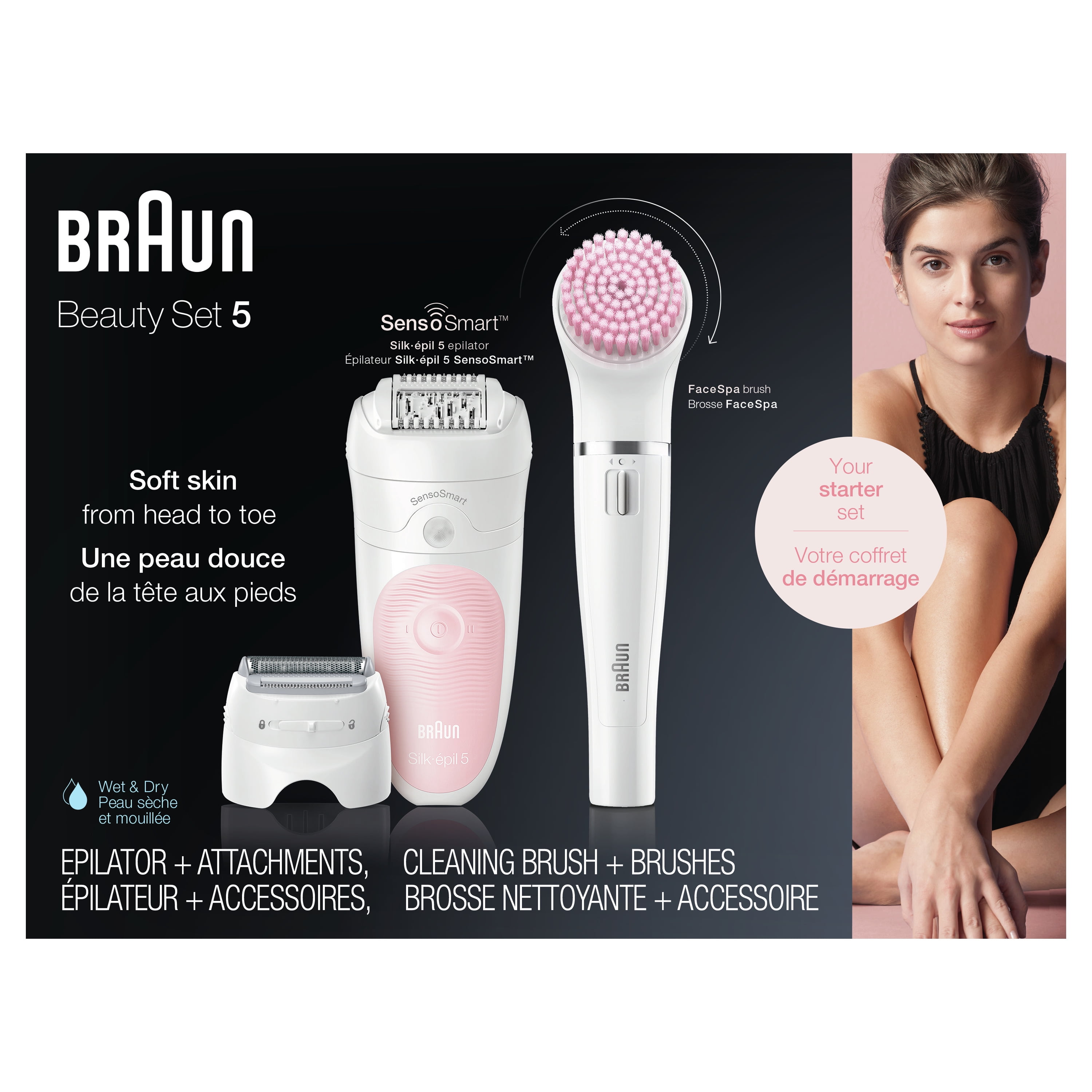 Braun Silk-epil Beauty Set 5 5-895 Starter 5-in-1 Cordless Wet & Dry Hair Removal - Epilator, Shaver, Cleansing & Exfoliation Kit for Face & Body - Image 5