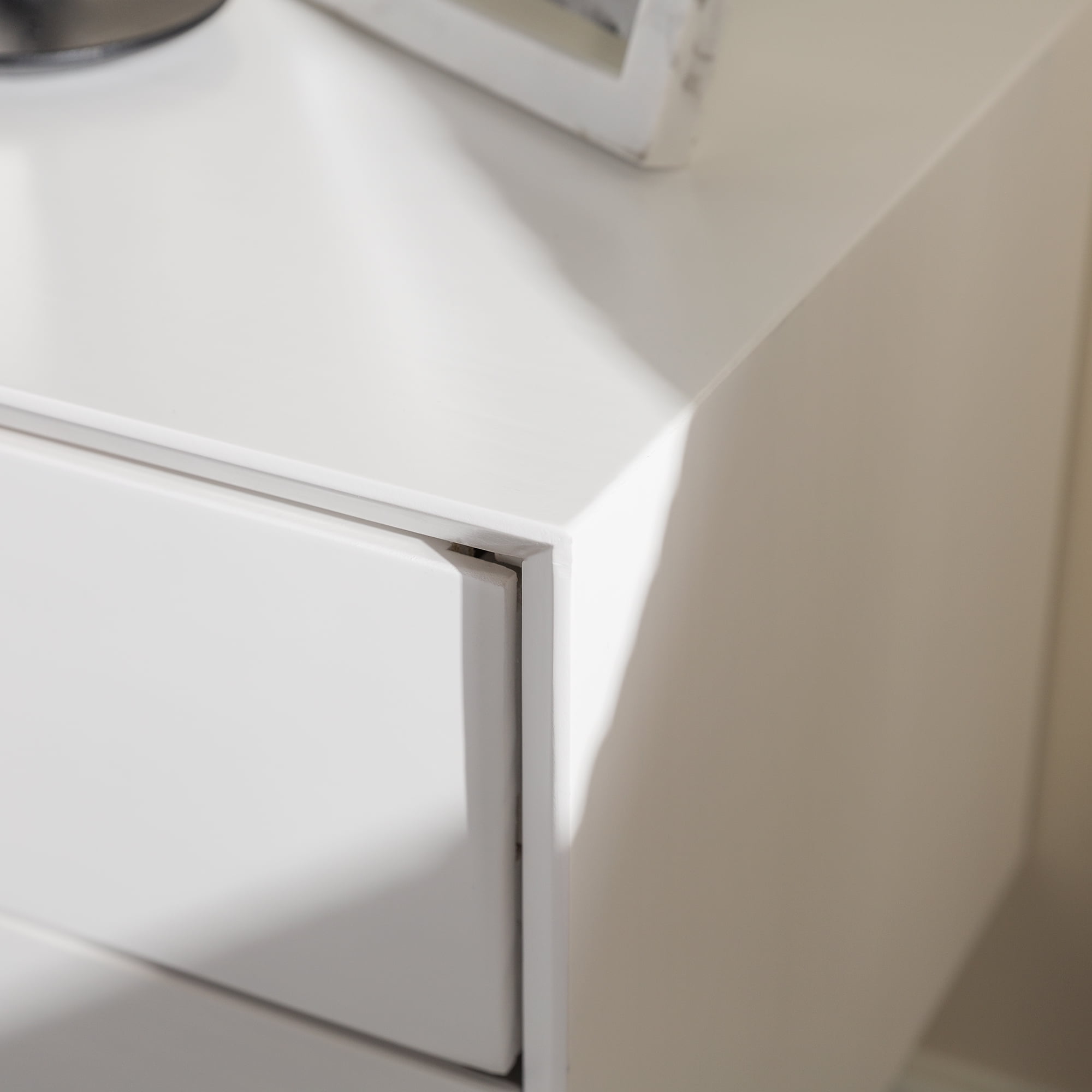 Walker Edison Mid Century Modern 2 Drawer Nightstand, White - Image 5