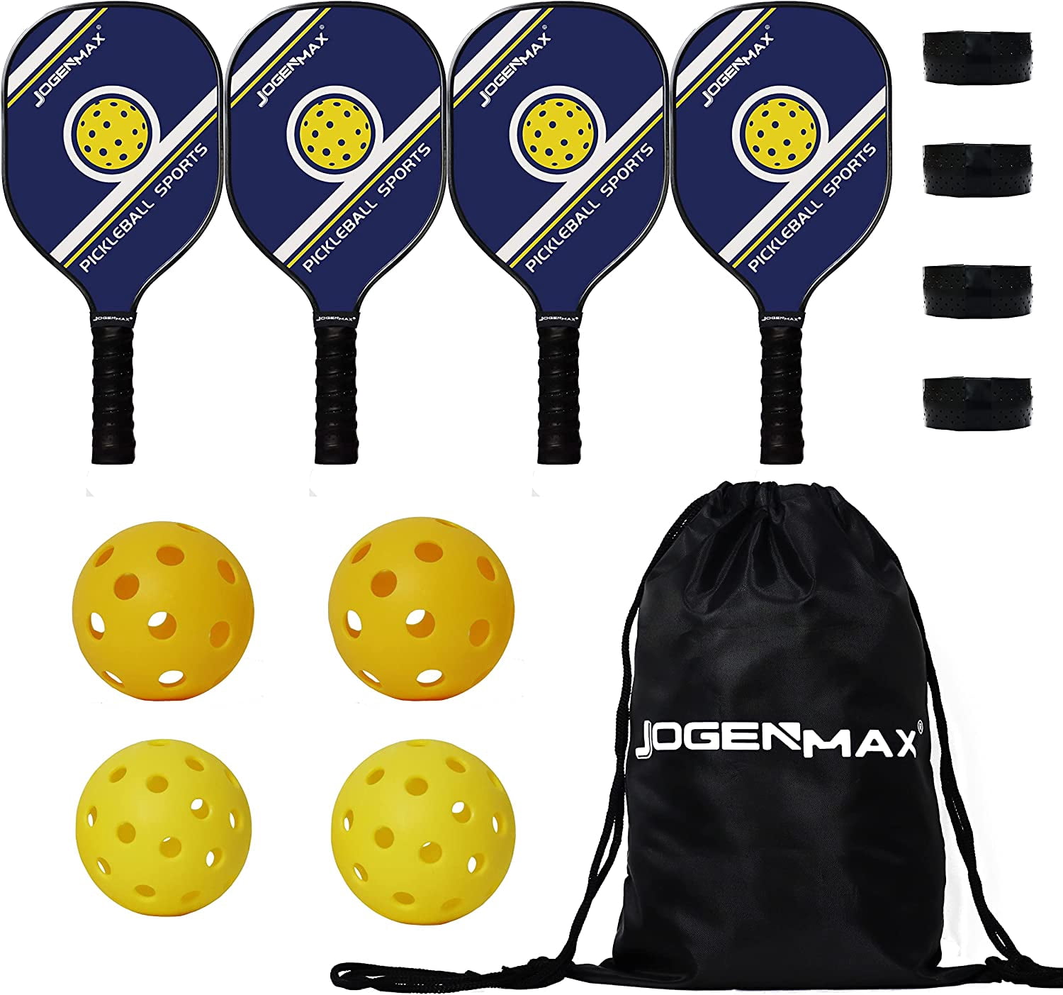JOGENMAX Wood Pickleball Paddles,Pickleball Set of 4 with Balls - Image 4