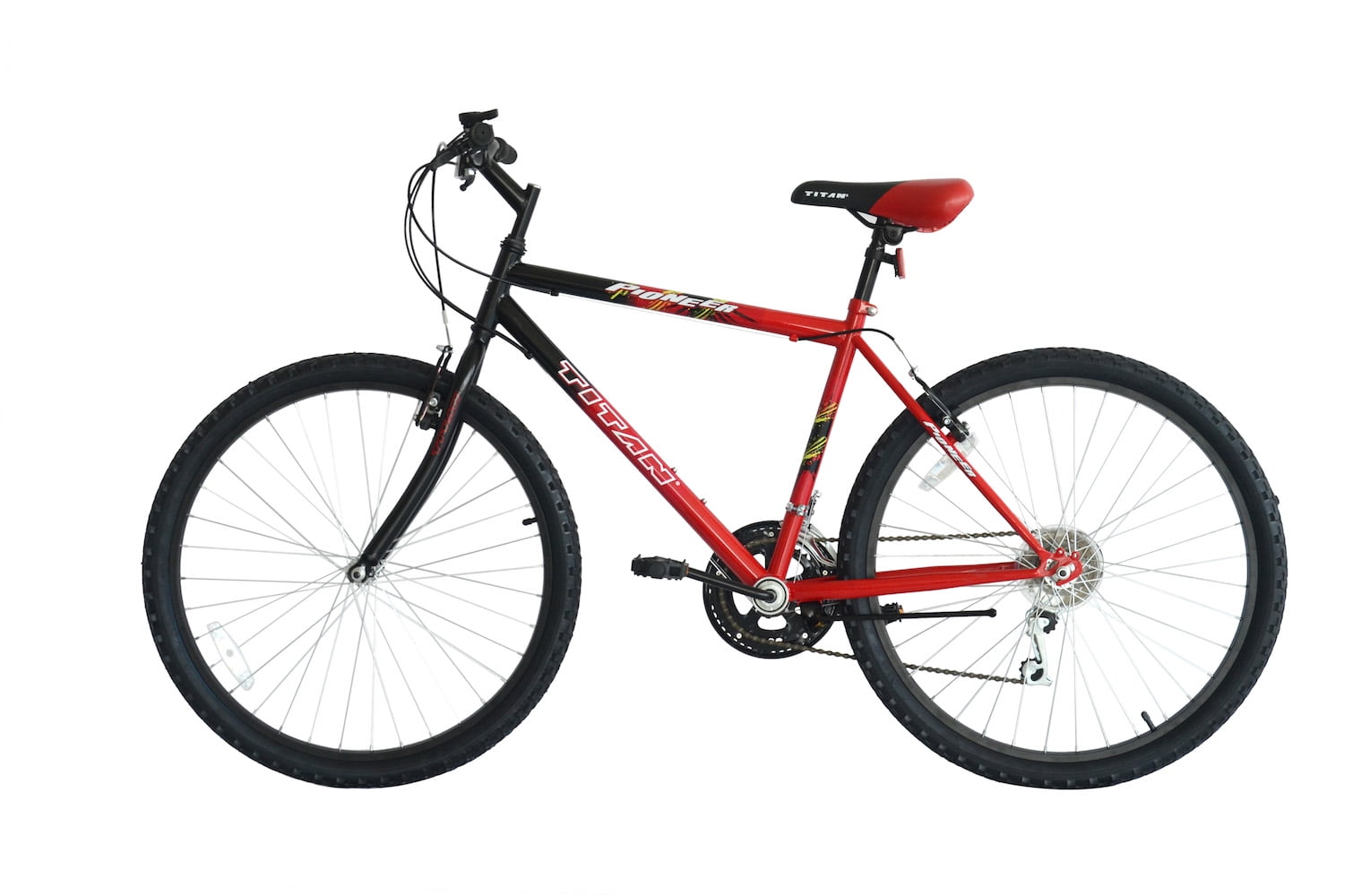 Titan Pioneer 18-Speed Men's Mountain Bike, Red - Image 7