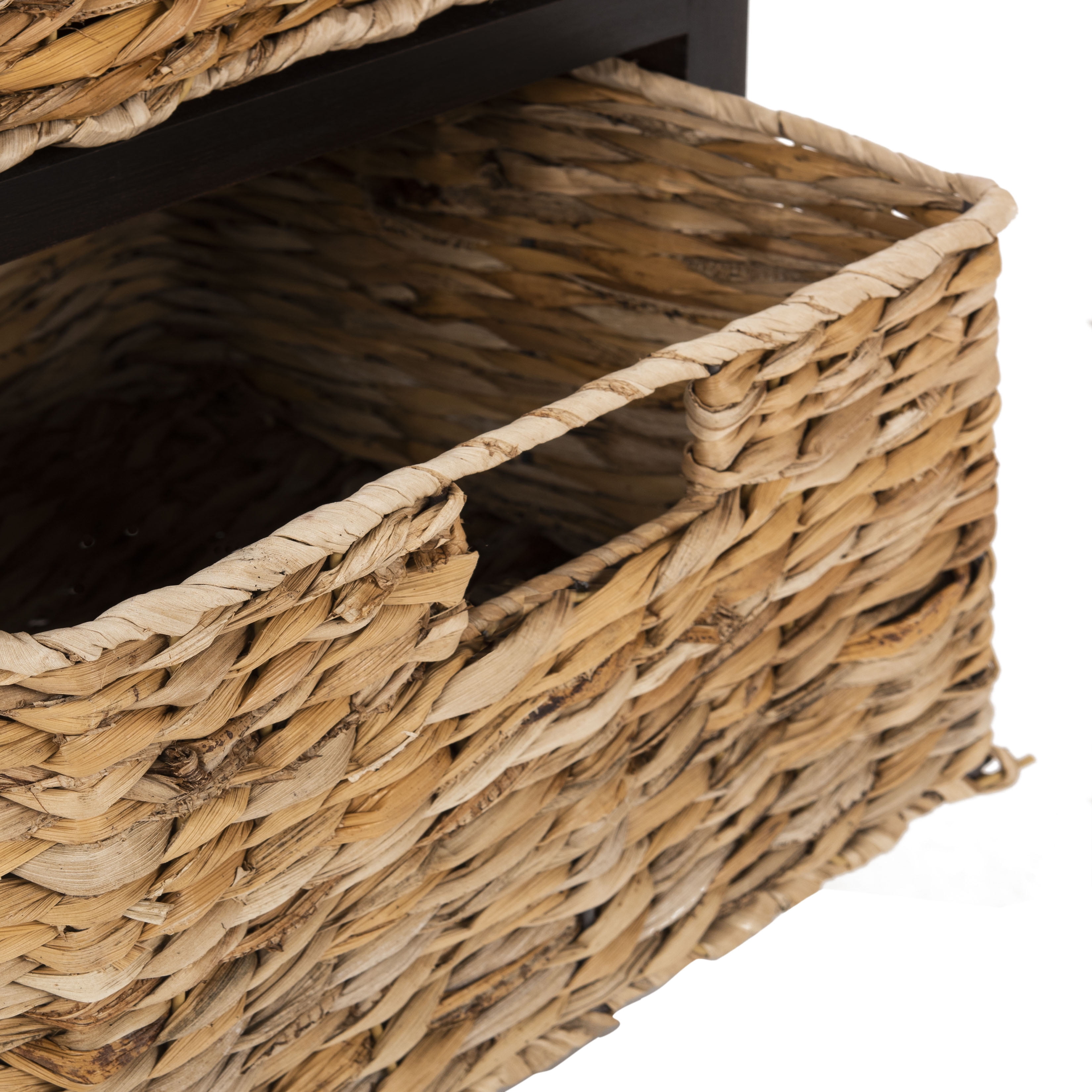 SAFAVIEH Carrie 1 Drawer Storage Side Table with 2 Baskets, Brown - Image 3