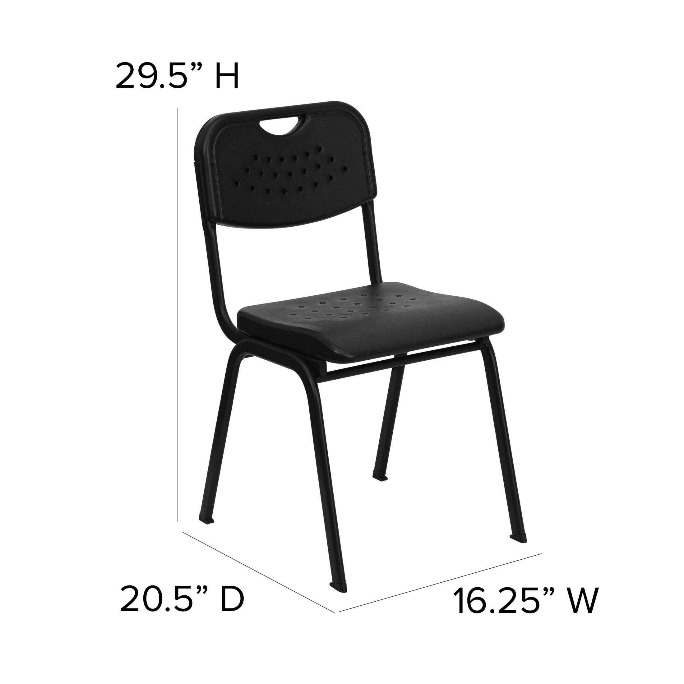 Flash Furniture 5 Pack HERCULES Series 880 lb. Capacity Black Plastic Stack Chair with Open Back and Black Frame - Image 11