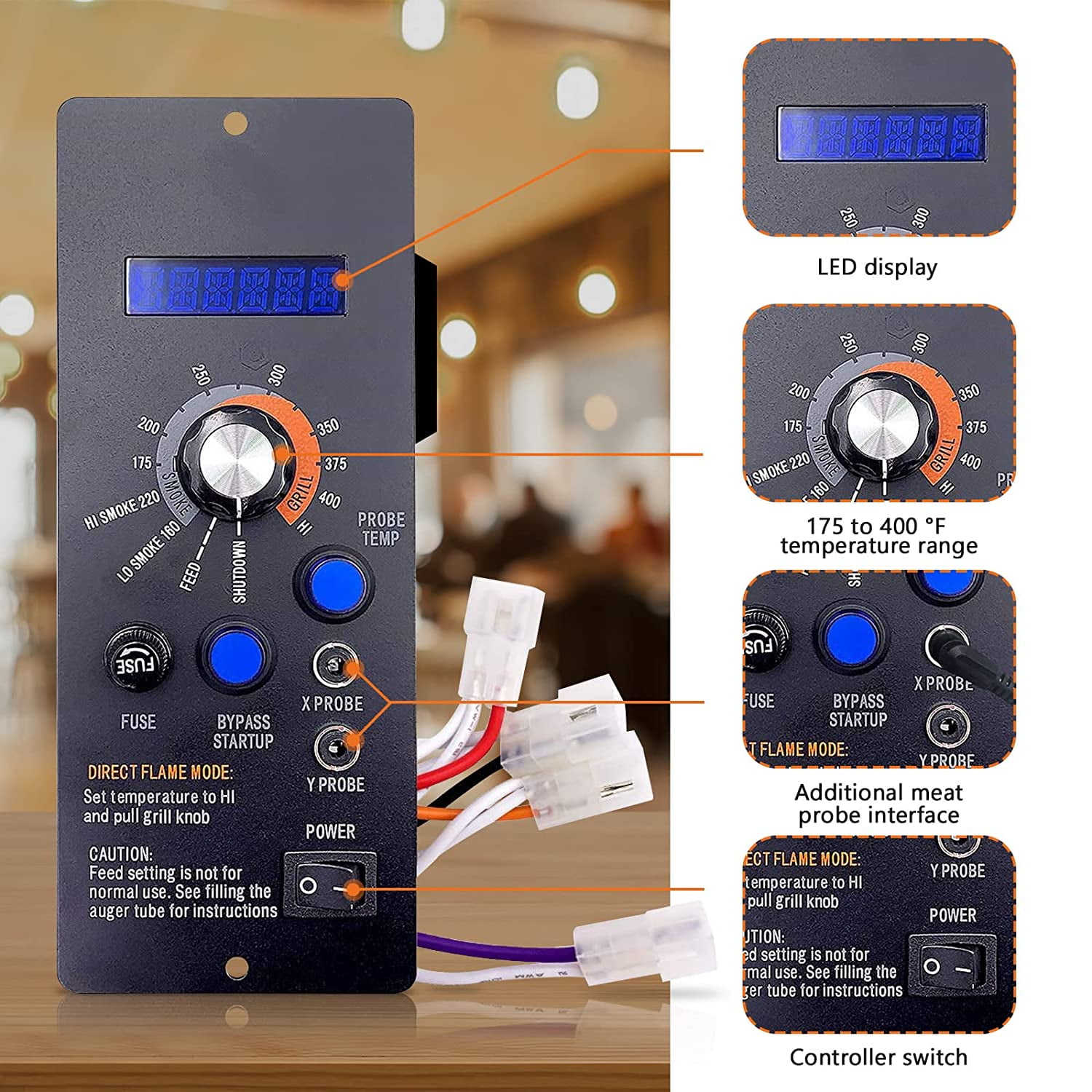 YAOAWE Digital Thermostat Kit with RTD Temperature Sensor and Meat Probe Compatible with Camp Chef Wood Pellet Grills - Image 5
