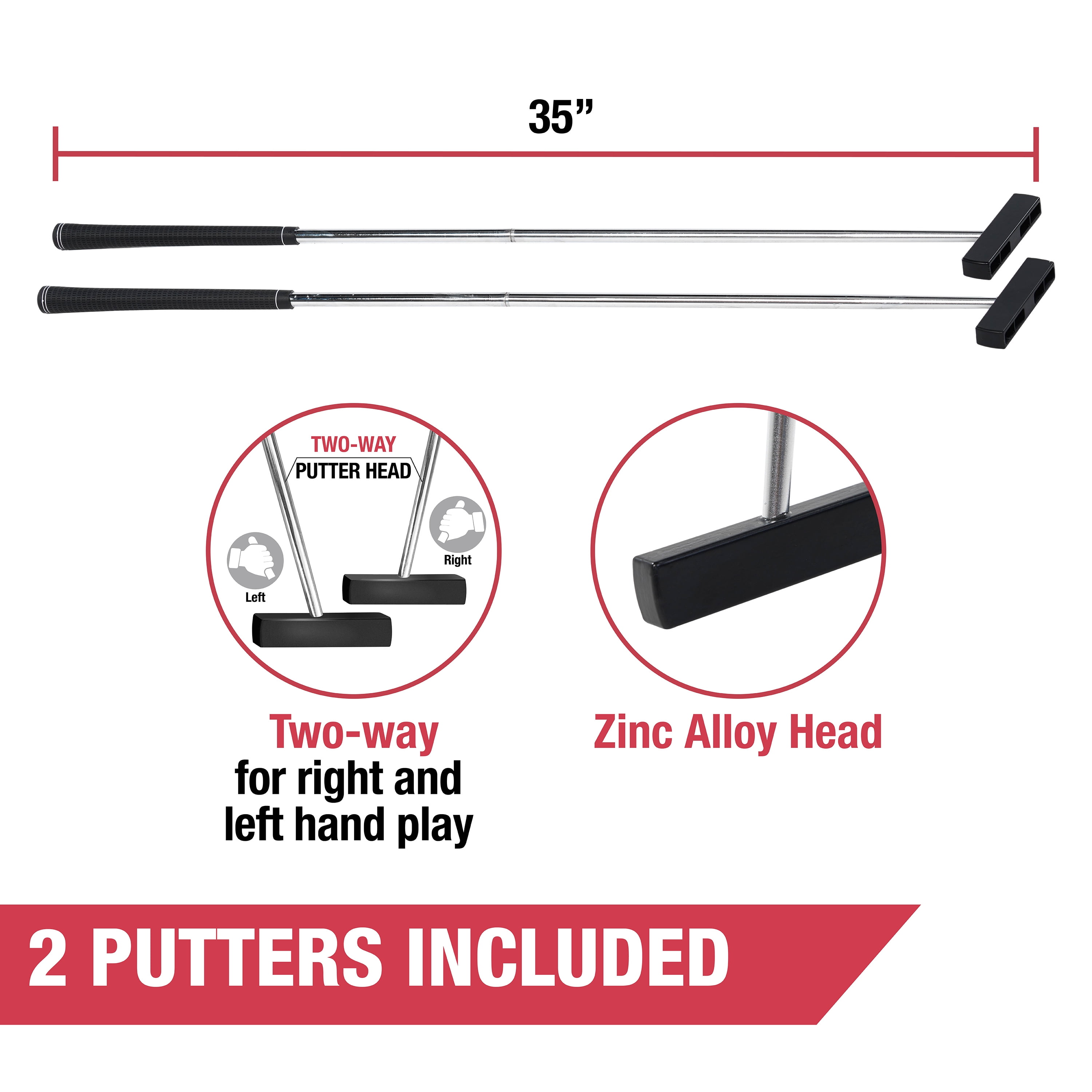 MD Sports Golf Pong Game Set,100inch,Green,Includes 2 Putters and 4 Balls. - Image 6