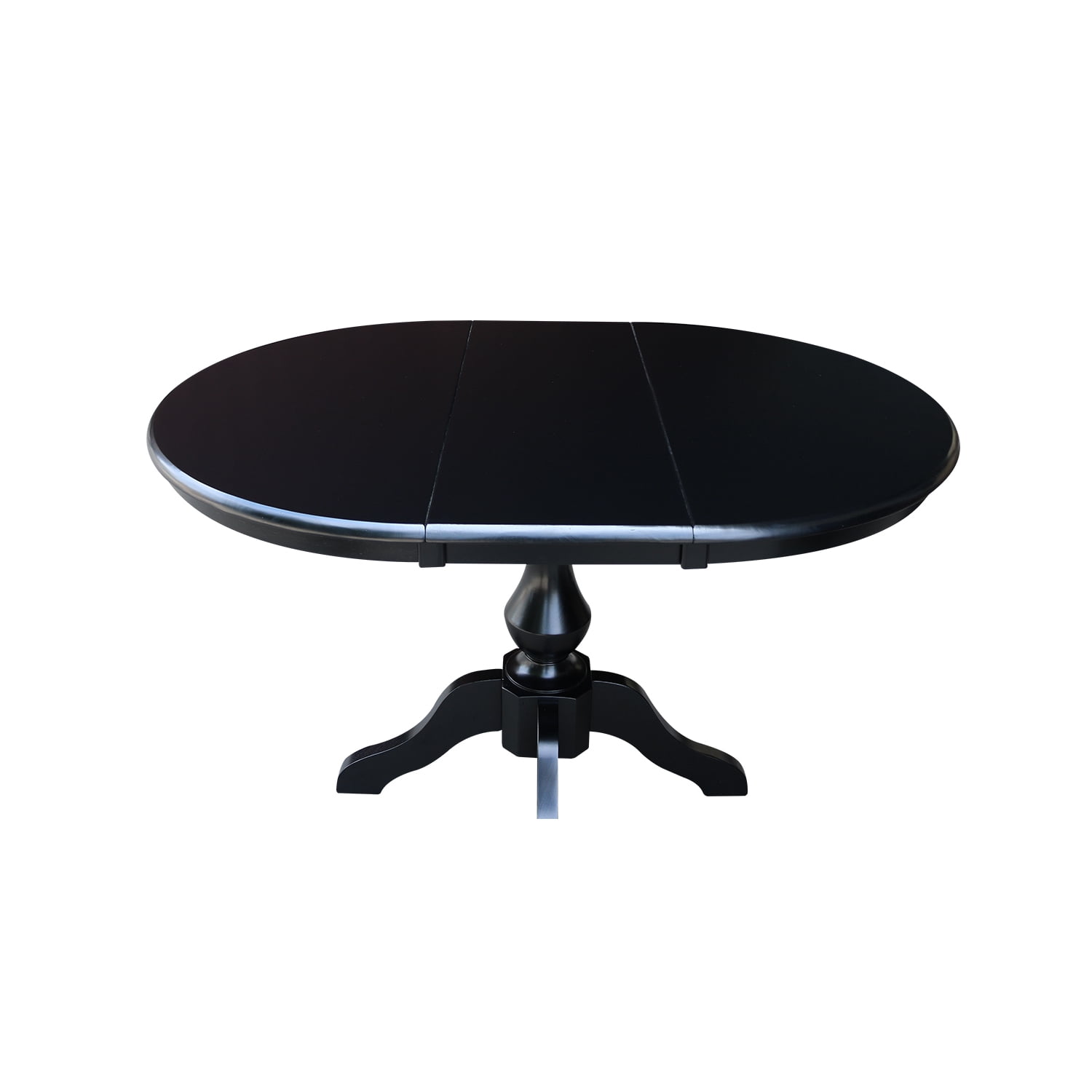36" Round Dining Table with 12" Leaf - Black - Image 5