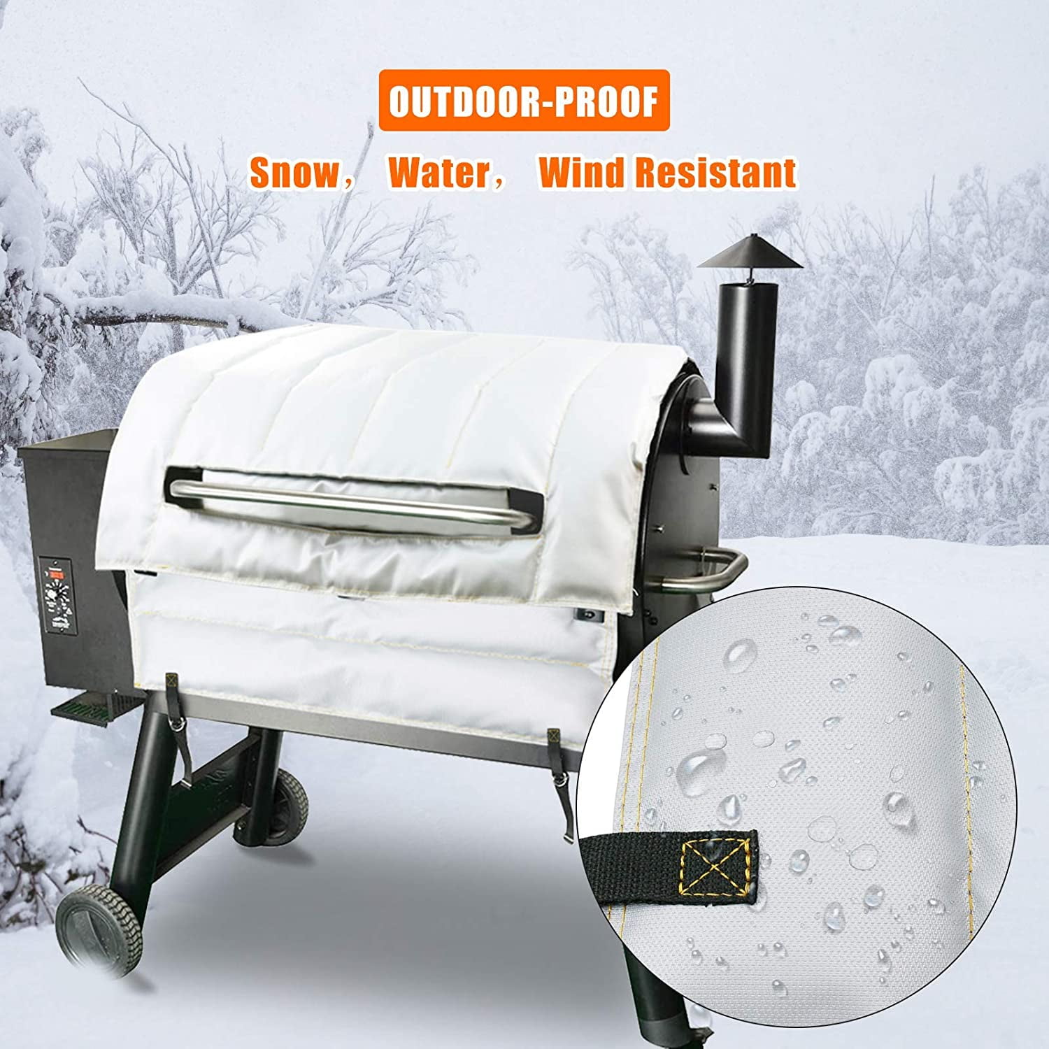 Grill Blanket for Traeger 34, Pro 34 Series and Texas Series, Grill Insulation Blanket Compatible with Traeger BAC 628, Grill Blanket for Saving Pellet, Must Have for Winter Cook - Image 6