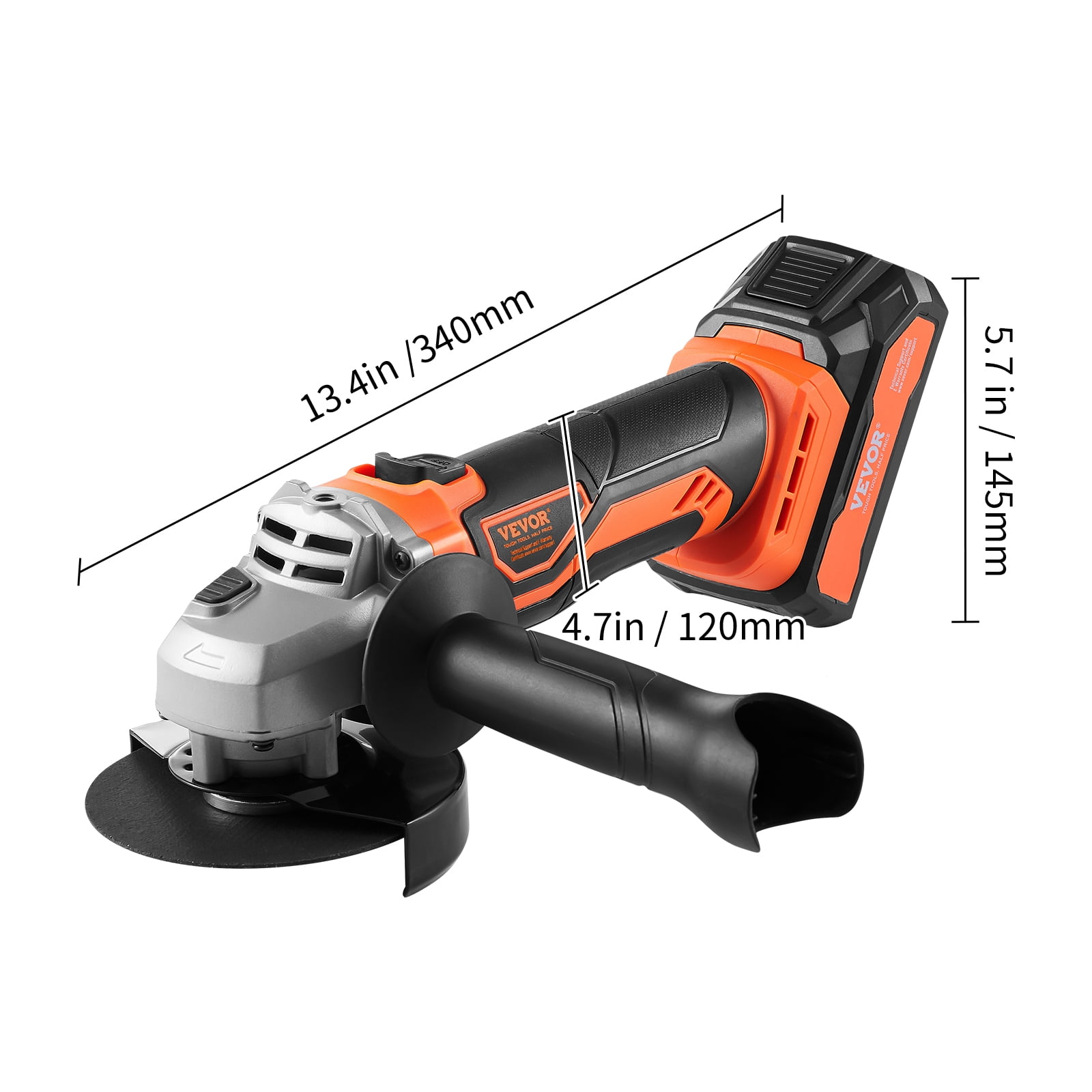 BENTISM Cordless Angle Grinder Kit For 4-1/2'' 9000 rpm, Cordless Electric Grinder Power with 20V Fast Charger for Cutting, Polishing, Grinding, Rust Removal - Image 8