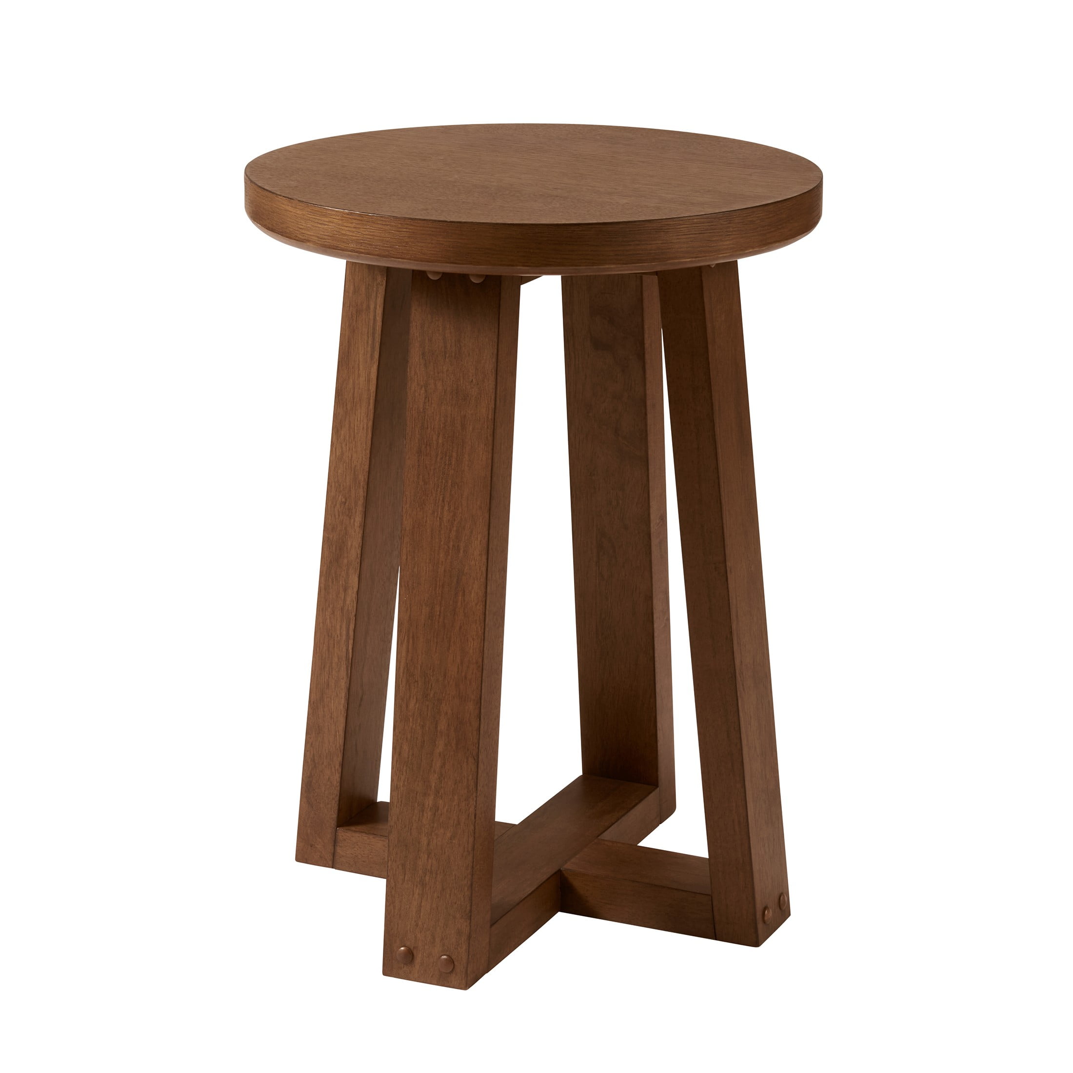 Better Homes & Gardens Ezra Round End Table, Walnut Finish - Image 4
