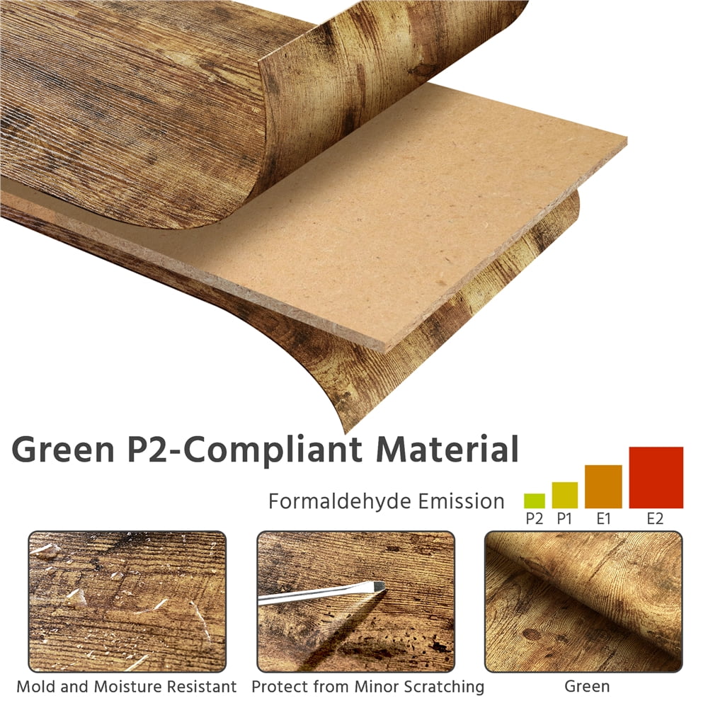 Alden Design 4-Tier Bakers Rack Kitchen Storage Shelf with S-Hooks, Rustic Brown - Image 9