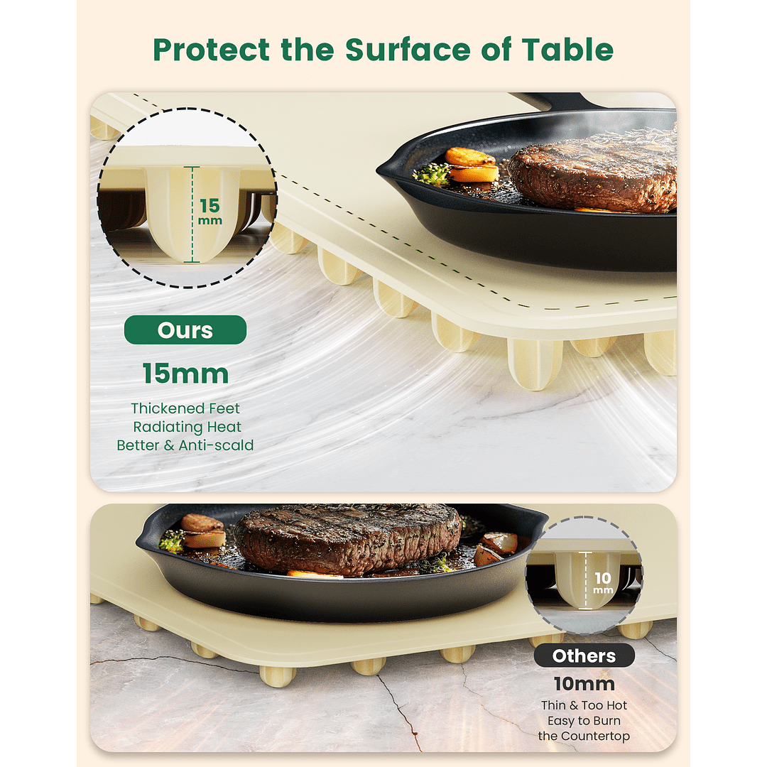 ATUPEN Food Warming Mat, 4 Temperature Setting Food Warmers for Parties Home Dinner Buffet Travel Family Gatherings-Beige - Image 5