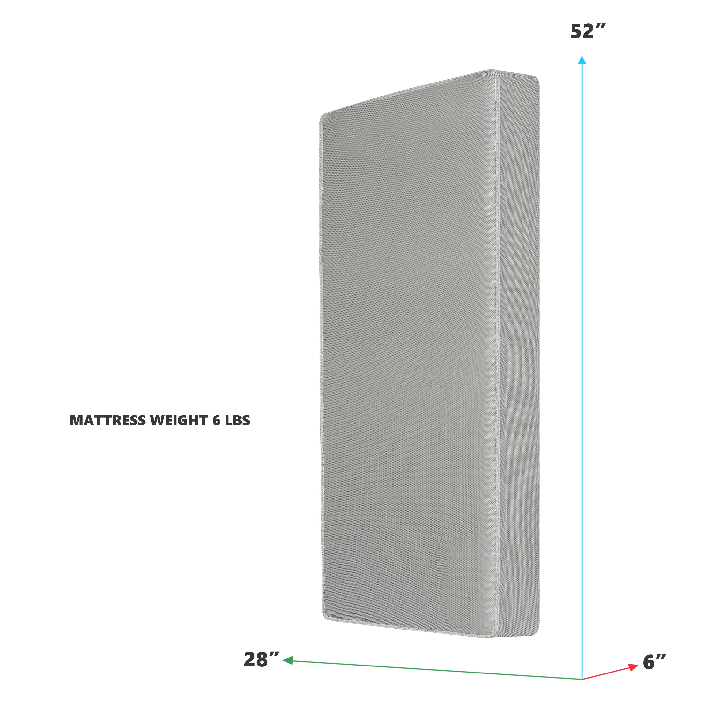 Dream on Me Starbright Breathable Foam Crib & Toddler Mattress in Grey (Fits Full Size Cribs and Toddler Beds) - Image 10