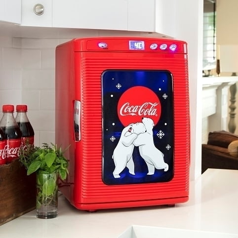 Coca-Cola Polar Bear 28 Can Cooler/Warmer 12V DC 110V AC Mini Fridge Red - Image 2