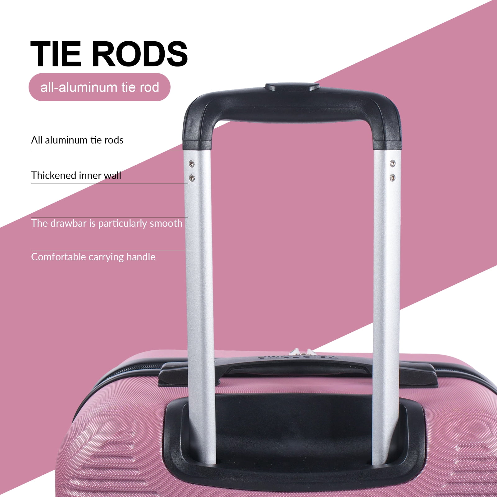 Tripcomp Luggage Sets 2 Piece Suitcase Set (14/20/)Hardside Suitcase with Spinner Wheels Lightweight Carry On Luggage(Pink) - Image 8