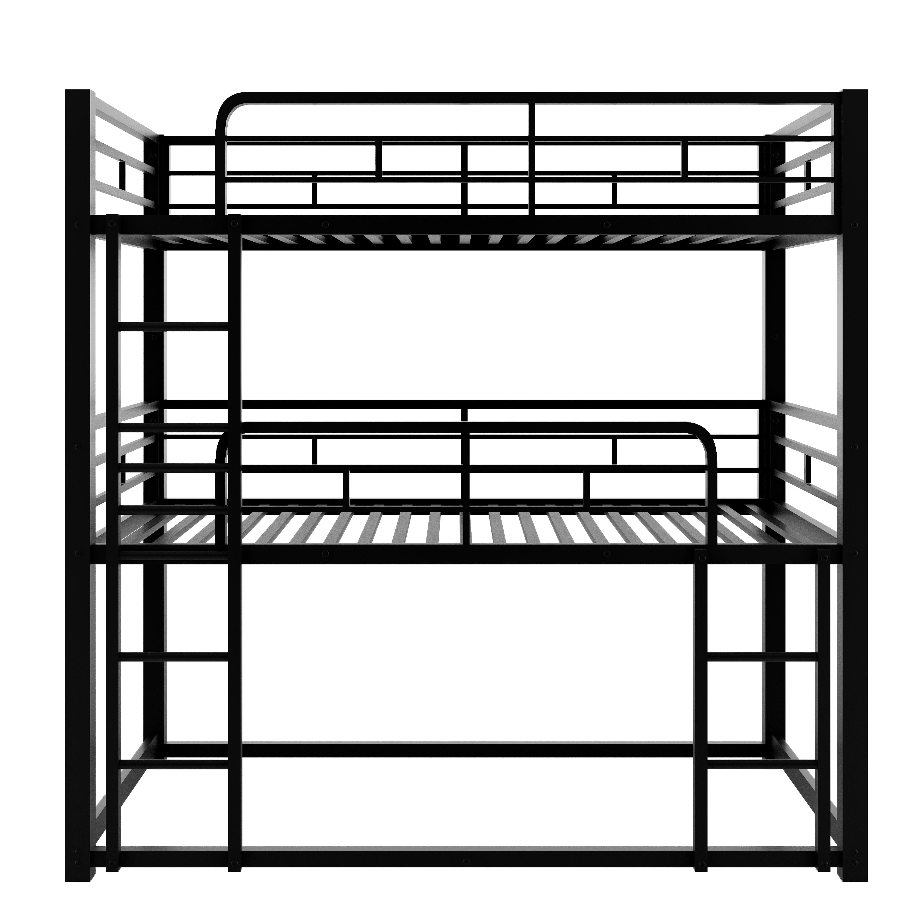 Euroco Metal Twin over Twin over Twin Bunk Bed, Triple Bed for Kids Room, 3 Twin Beds for Kids Teens Adults, Space-Saving, Black - Image 6