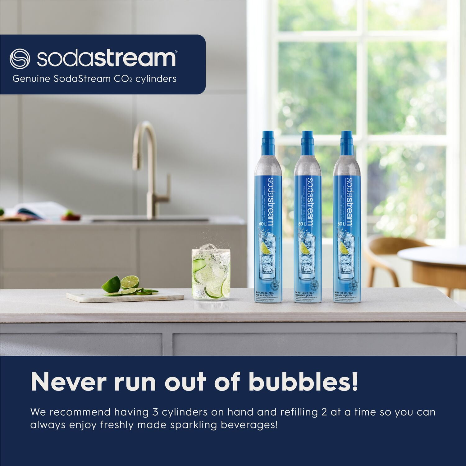 SodaStream 60L Co2 Spare Carbonators, Set of 3 - Image 3