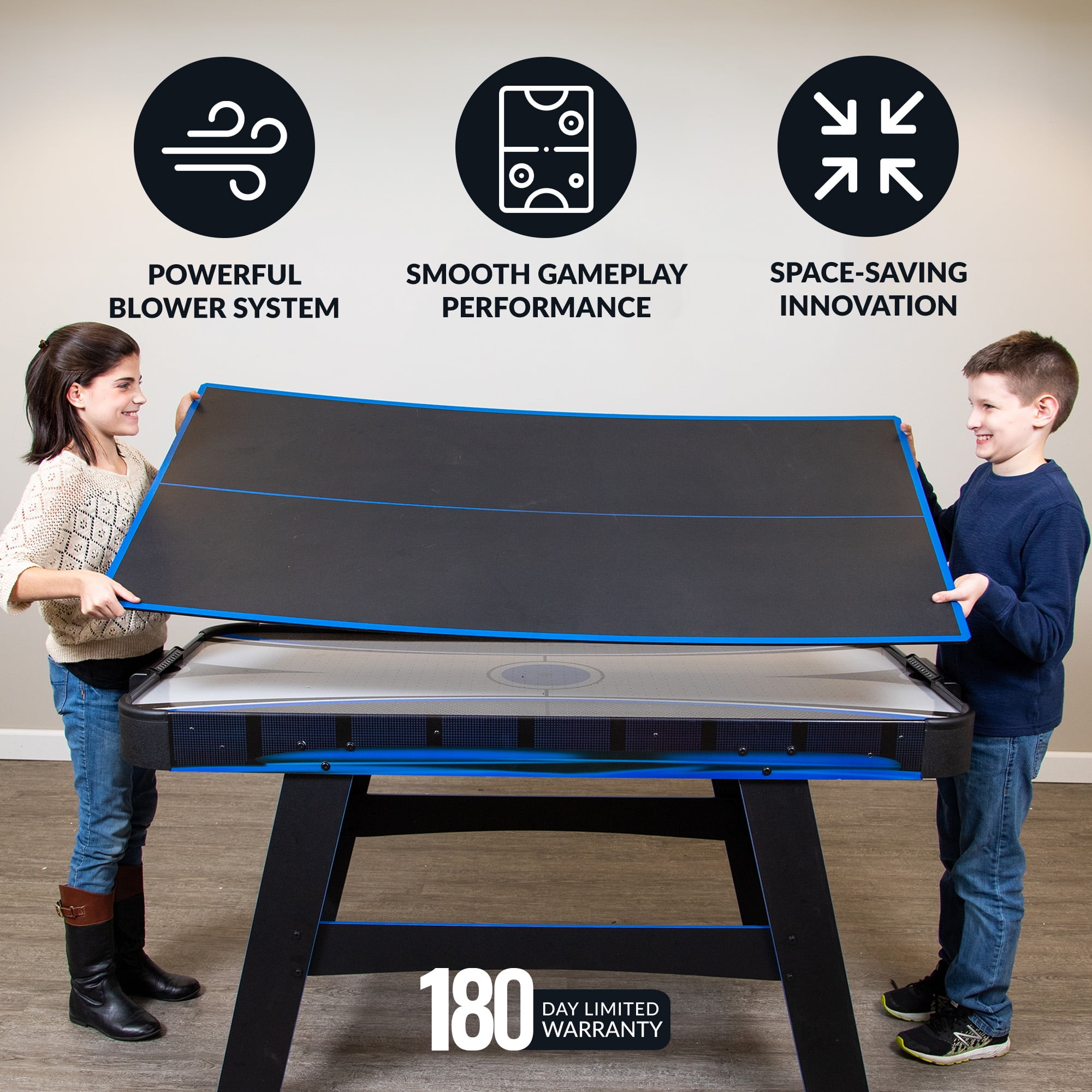 Hathaway Bandit Air Hockey Table, 5-ft, Black/Blue - Image 4