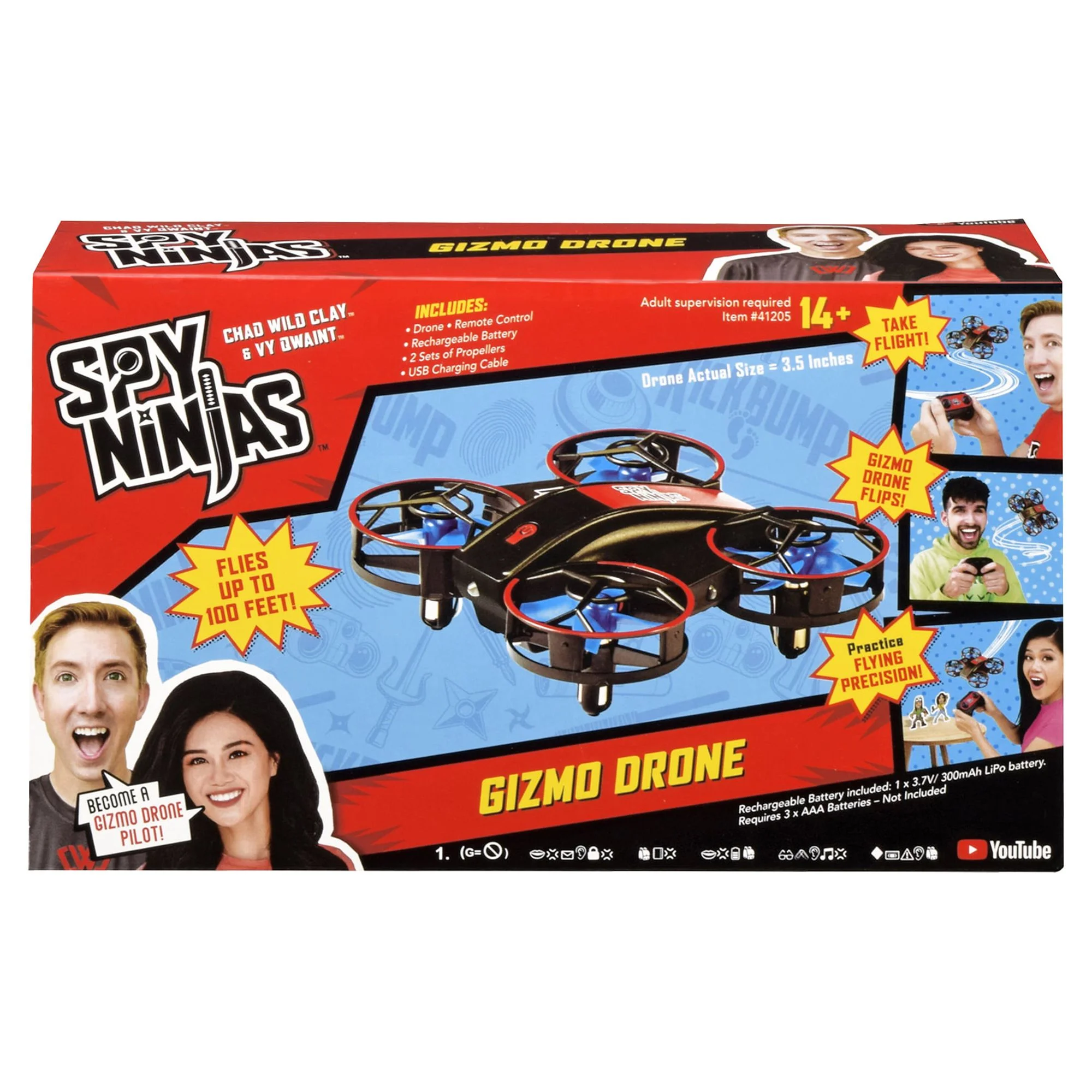Spy Ninjas Gizmo 3.5" Drone, Remote Control, Replacement Propellers, and Character Targets - Image 3