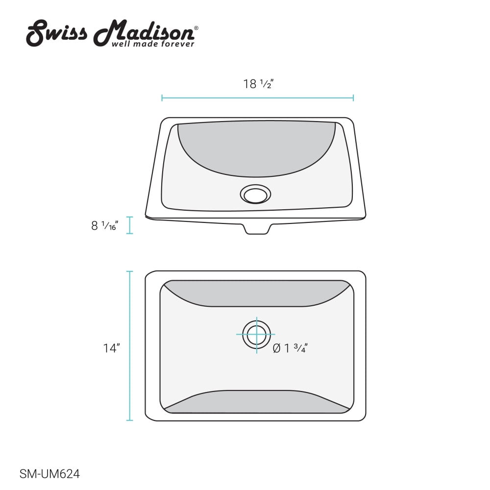 Plaisir 18.5 Rectangular Under-Mount Bathroom Sink - Image 2