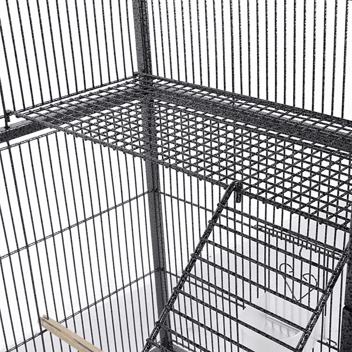 Renwick 69" H Extra Large Rolling Bird Cage with Detachable Stand, Black - Image 2