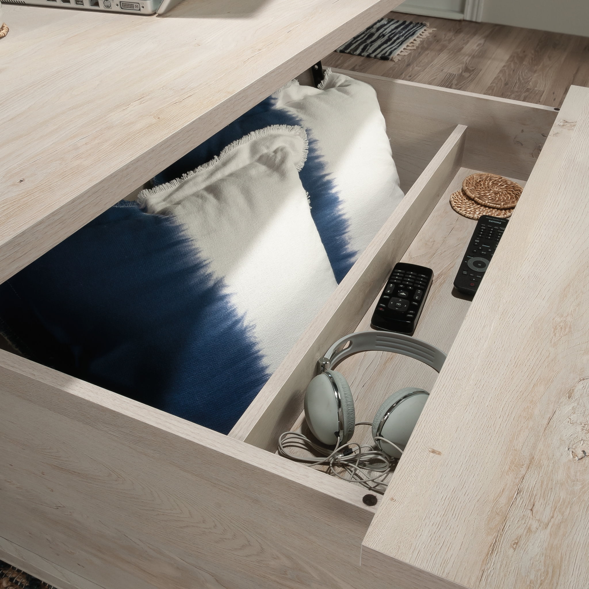 Sauder Costa Lift-Top Coffee Table, Chalked Chestnut Finish - Image 4