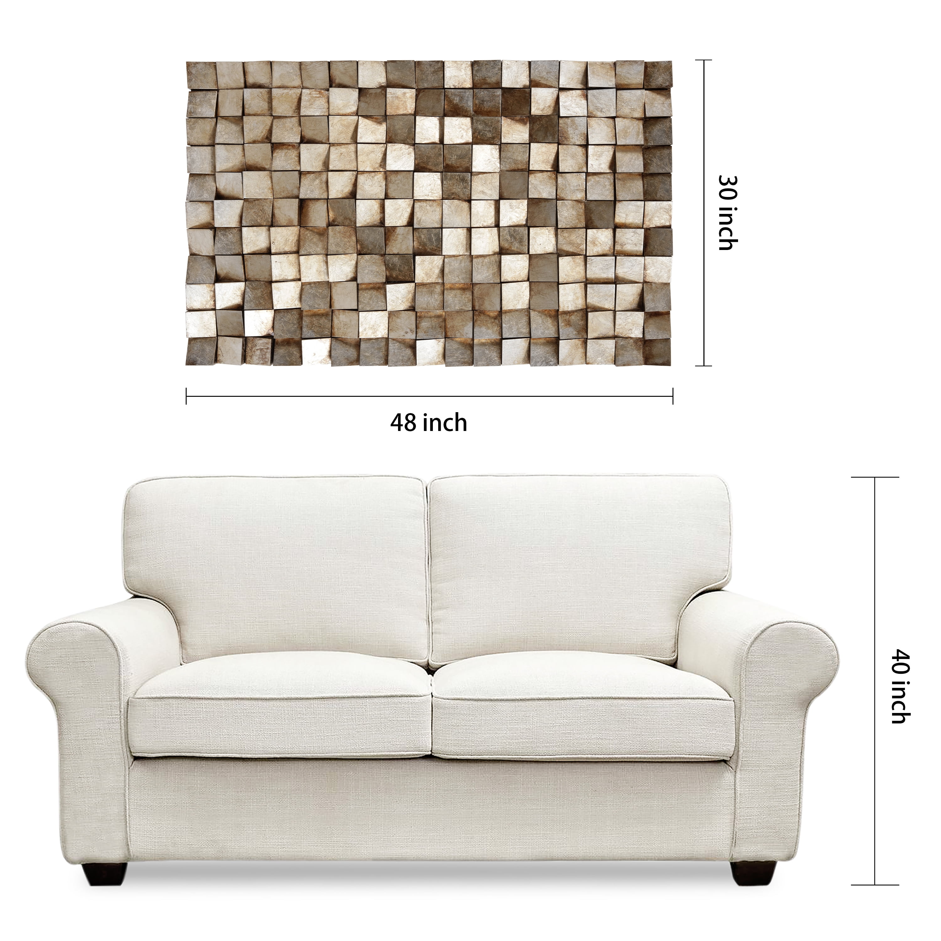 Empire Art Direct Textured 1 Metallic Hand Painted 3D Rugged Wooden Blocks Wall Art, 48" x 30" - Image 6