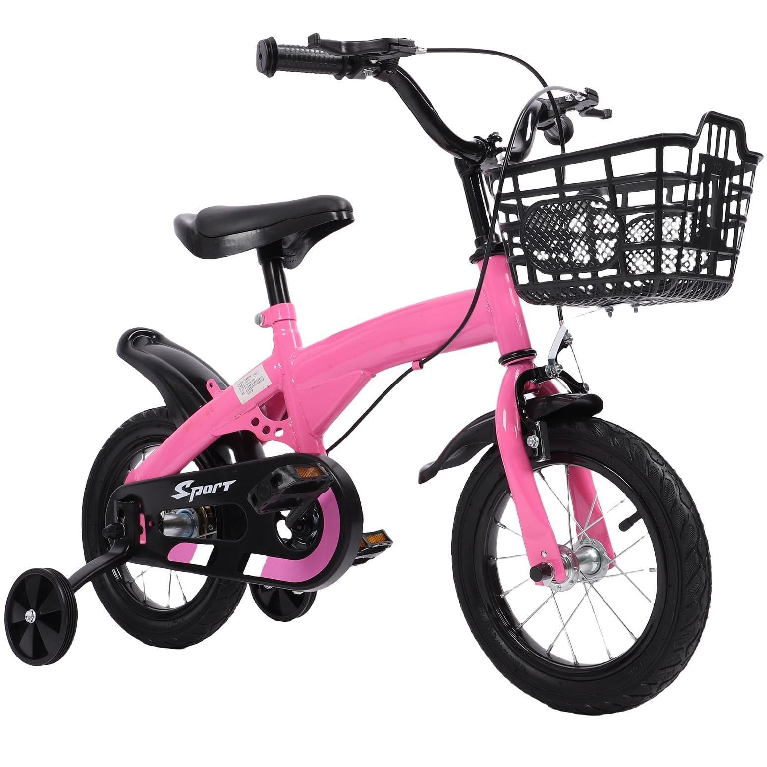 Eotvia 12 inch Kids Bike with Training Wheels, Children Bike with Handlebar, Kids Bicycle for Boys Girls Toddlers Ages 1 to 5, 2-in-1Pink Toddler Bike - Image 7