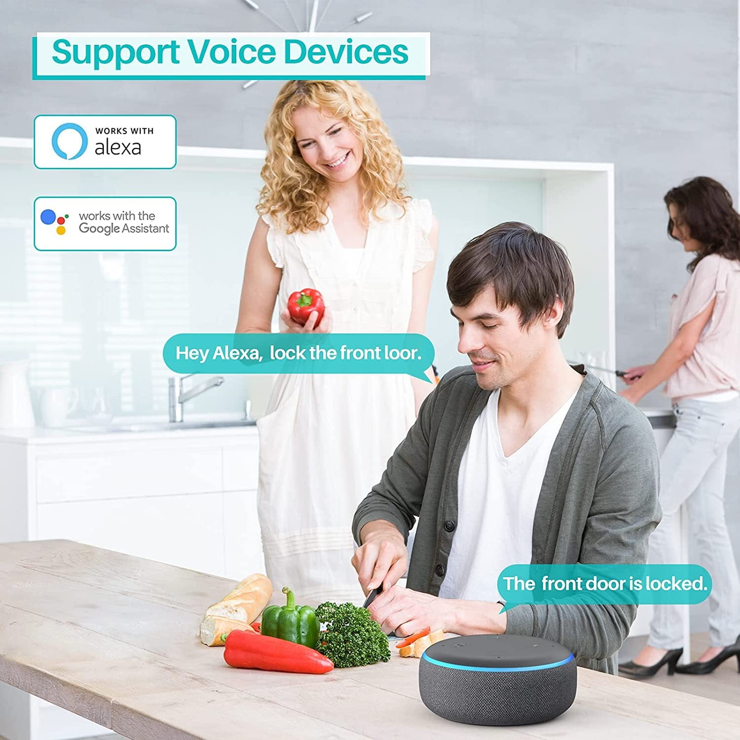 Wi-Fi & Bluetooth Smart Lock, Keyless Entry Smart Front Lock, hornbill Touch Screen Keypads, App Control, Auto Lock, Compatible with Alexa, Remotely Control (Included G2 Gateway) - Image 5