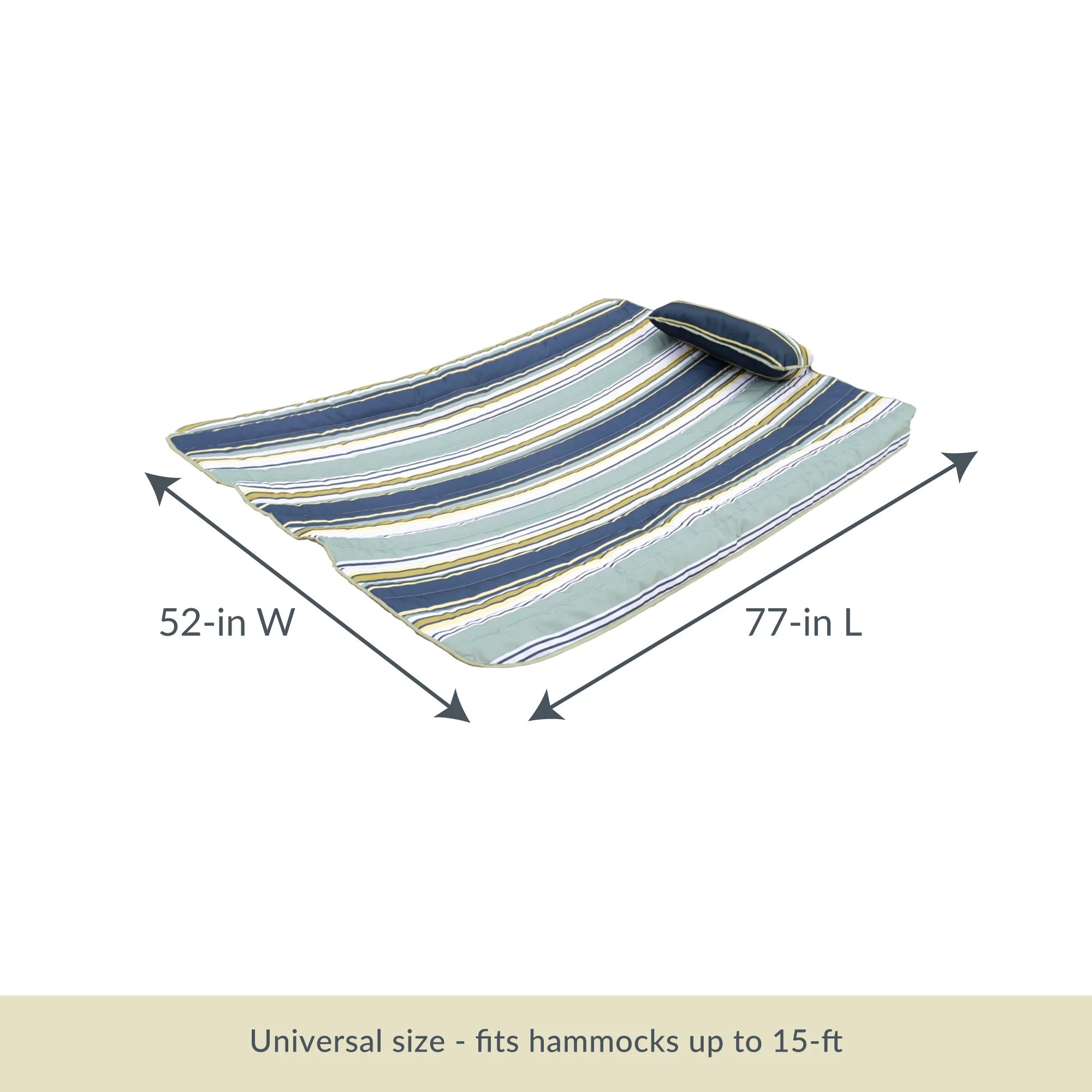 Island Retreat Coastal Stripe Pillow & Pad Set for Hammocks - Image 6