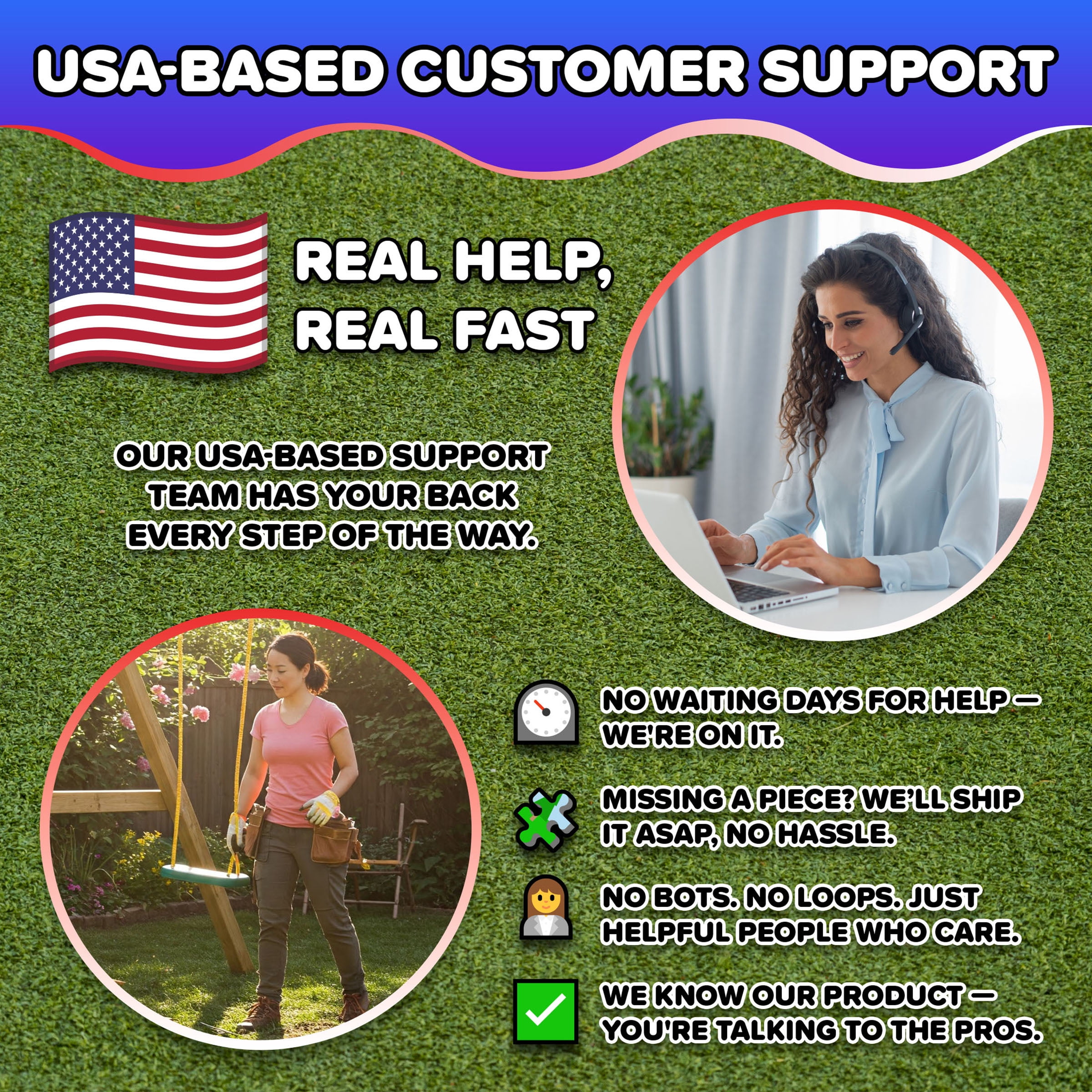 Sportspower Almansor Metal Swing Set with Glide Ride, Trampoline, and Lifetime Warranty on Blow Molded Slide, Great for Ages 3-8 - Image 6