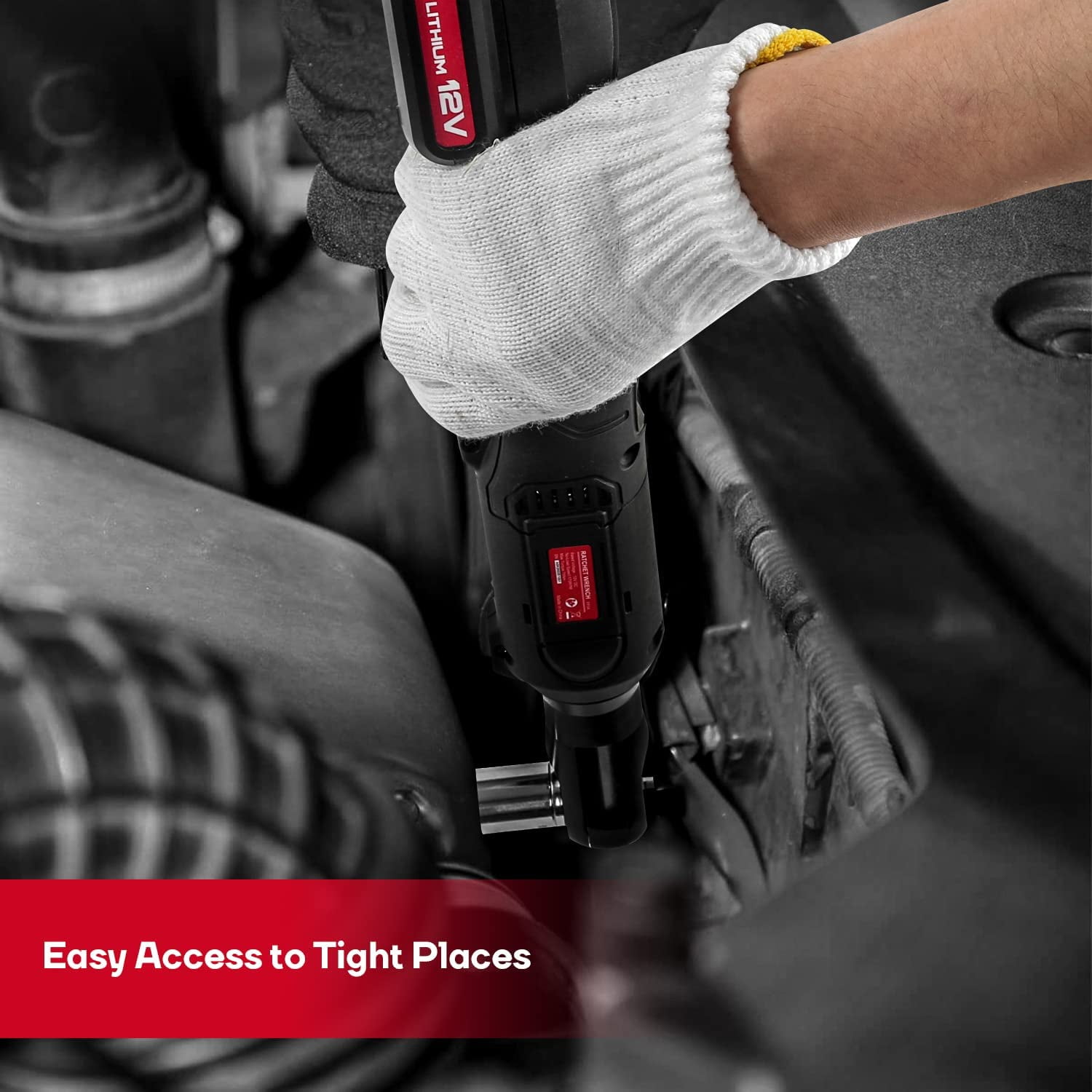 Eastvolt EVRW1202B, 3/8" Cordless Electric Ratchet Socket Wrench & Set, 14 Pieces - Image 8