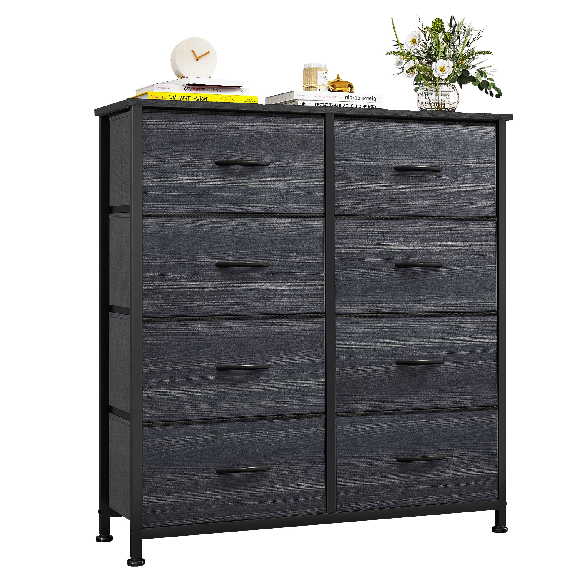 Uforic 8-Drawer Dresser with Wooden Top & Steel Frame, Storage Chest for Bedroom, Charcoal Black - Image 9