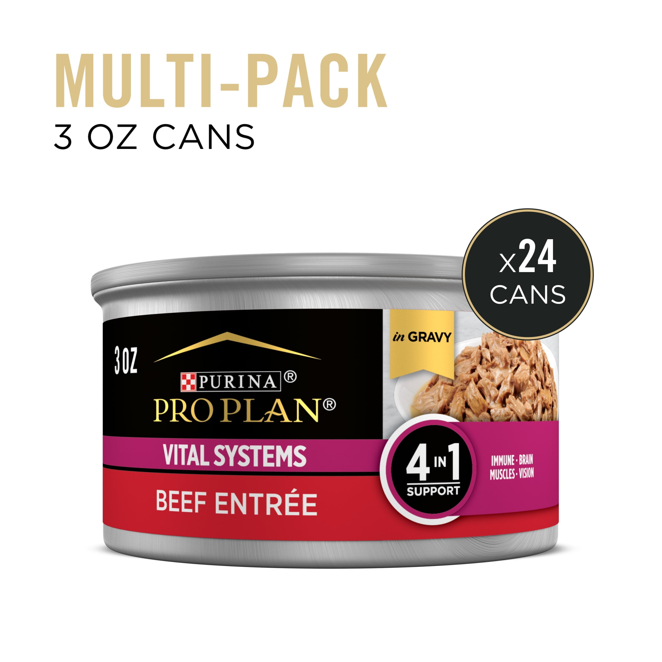 Purina Pro Plan Vital Systems, Beef Entree, Wet Cat Food, 3 oz Cans, 24 Pack - Image 6