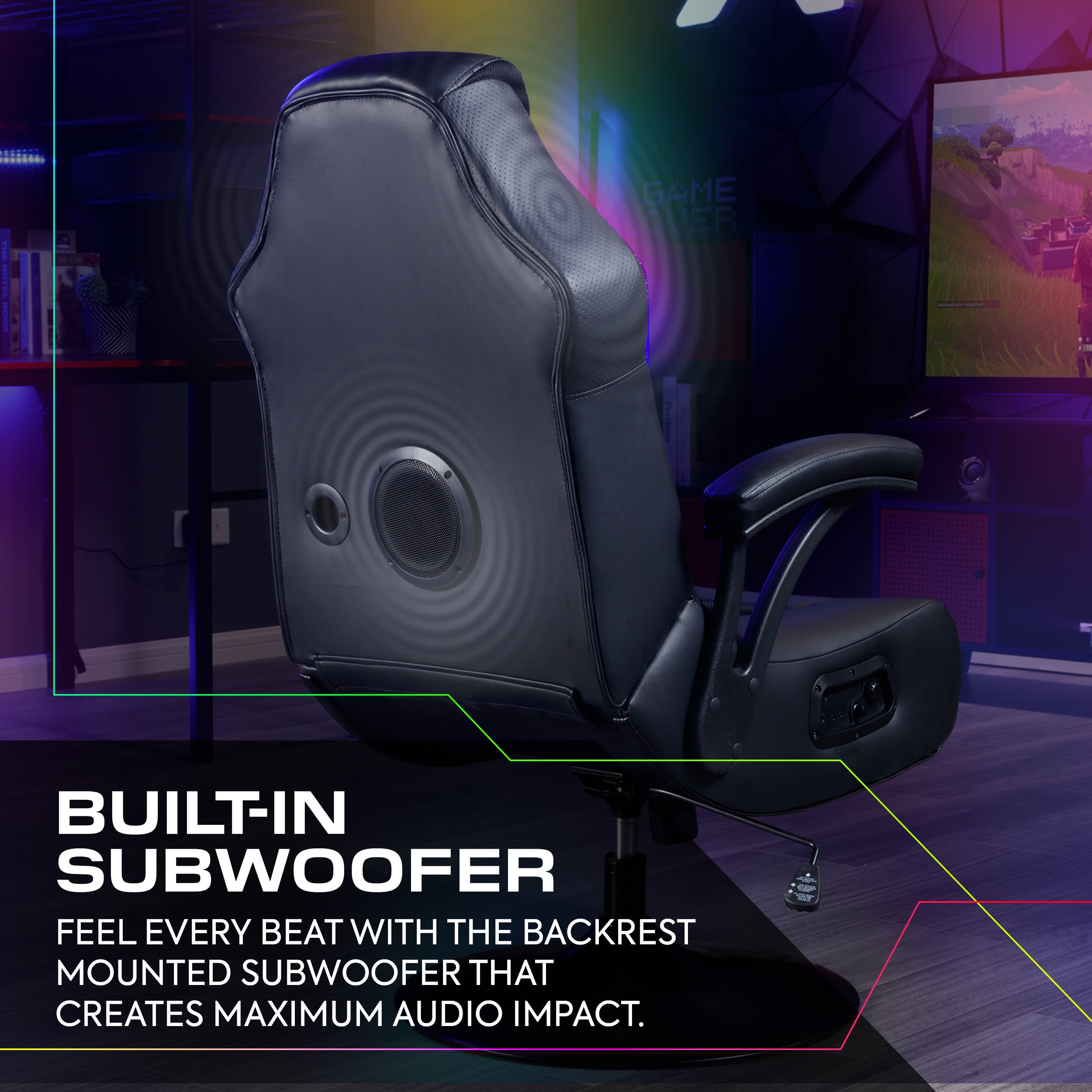 X Rocker Nemesis RGB Pedestal Gaming Chair, Black - Image 11