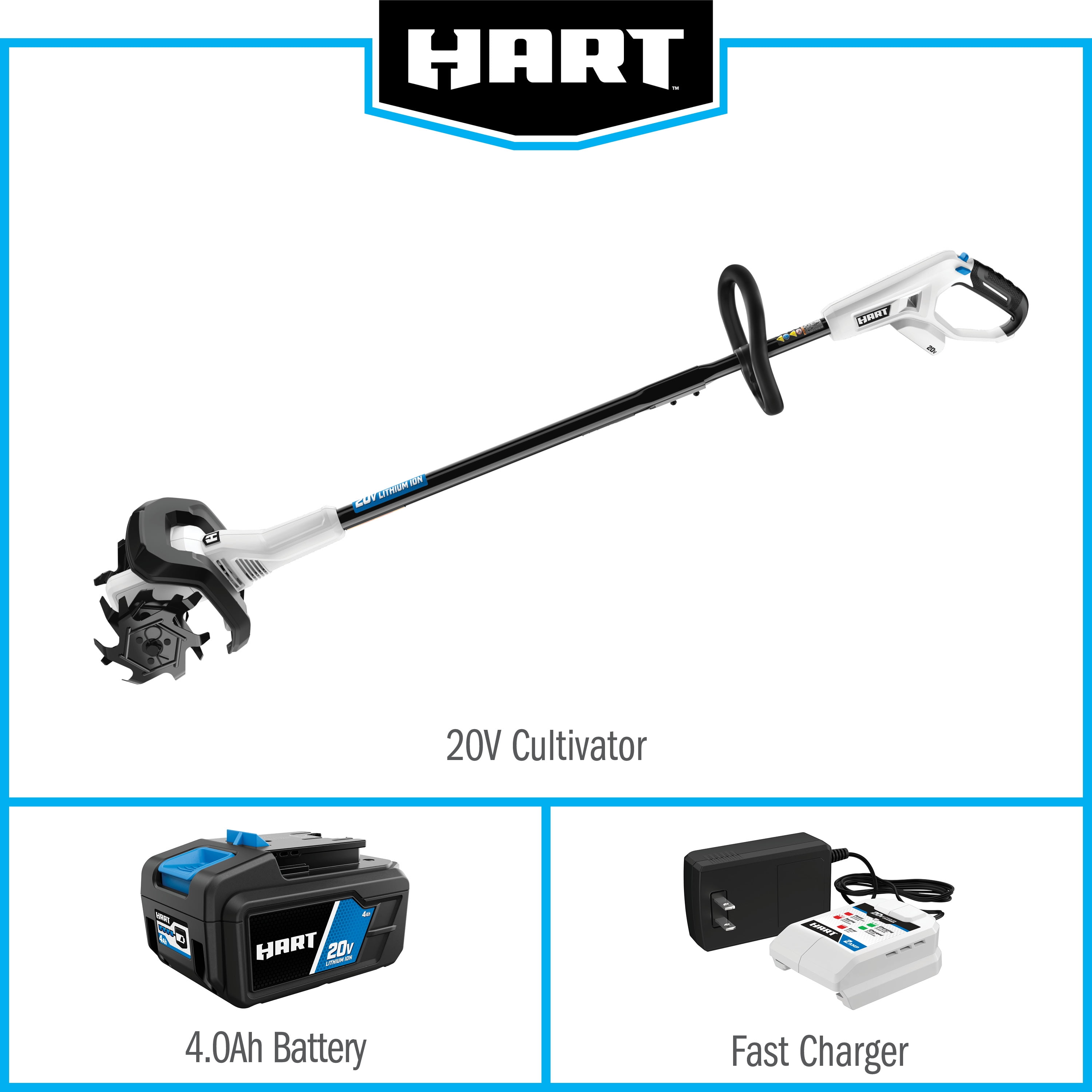 HART 20-Volt Cordless Cultivator (1) 4.0Ah Lithium-Ion Battery - Image 8
