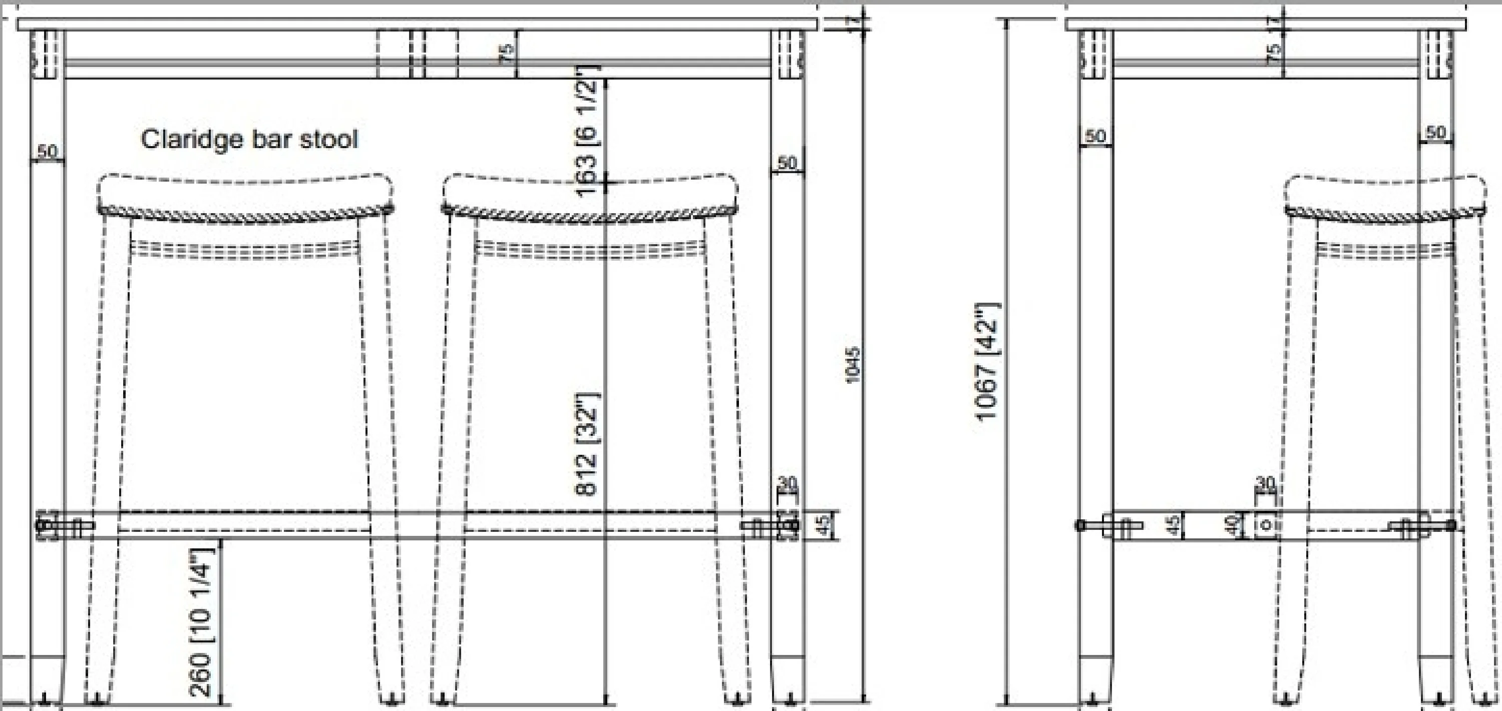 Linon Cessford Bar Height Pub Table, 42" Tall, Espresso - Image 7
