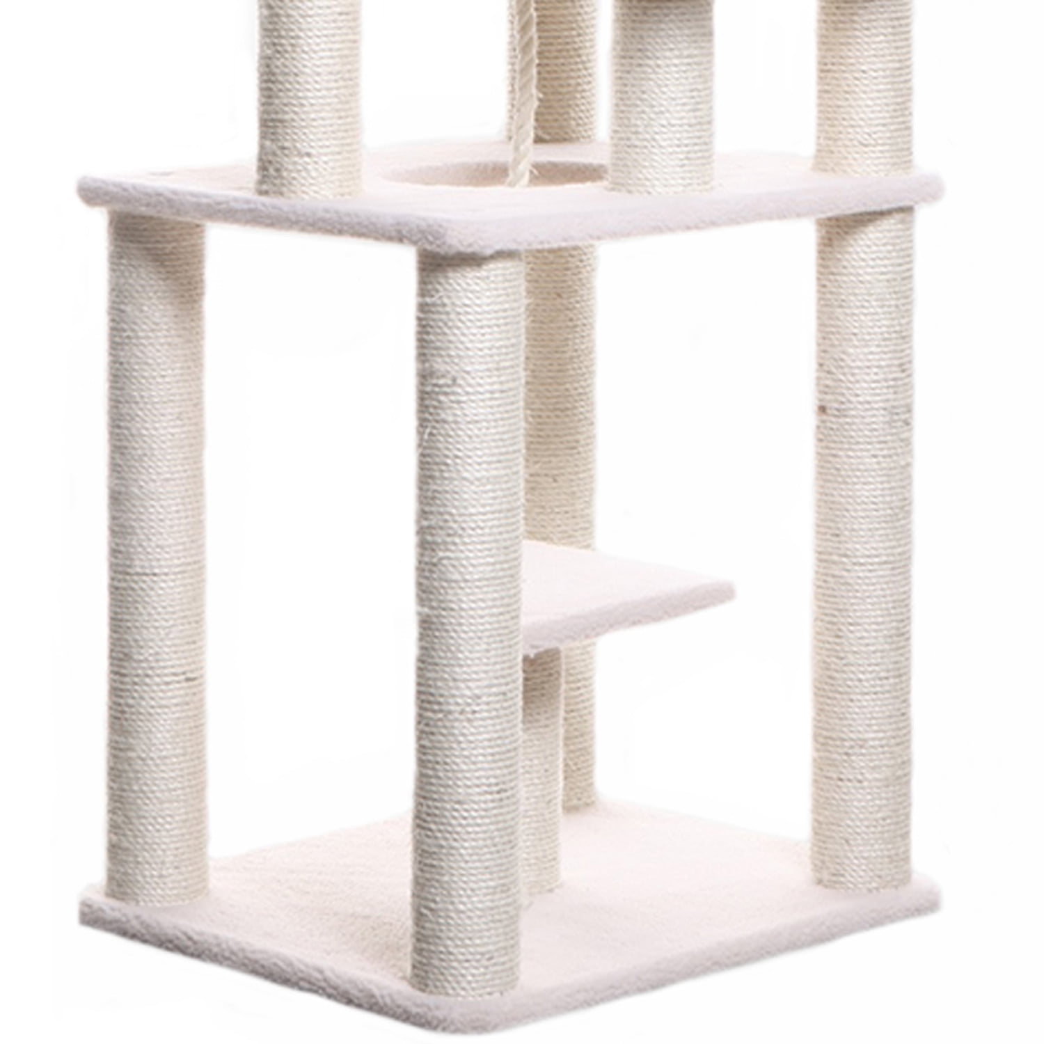 Armarkat 78-in real wood Cat Tree & Condo Scratching Post Tower, Beige - Image 6