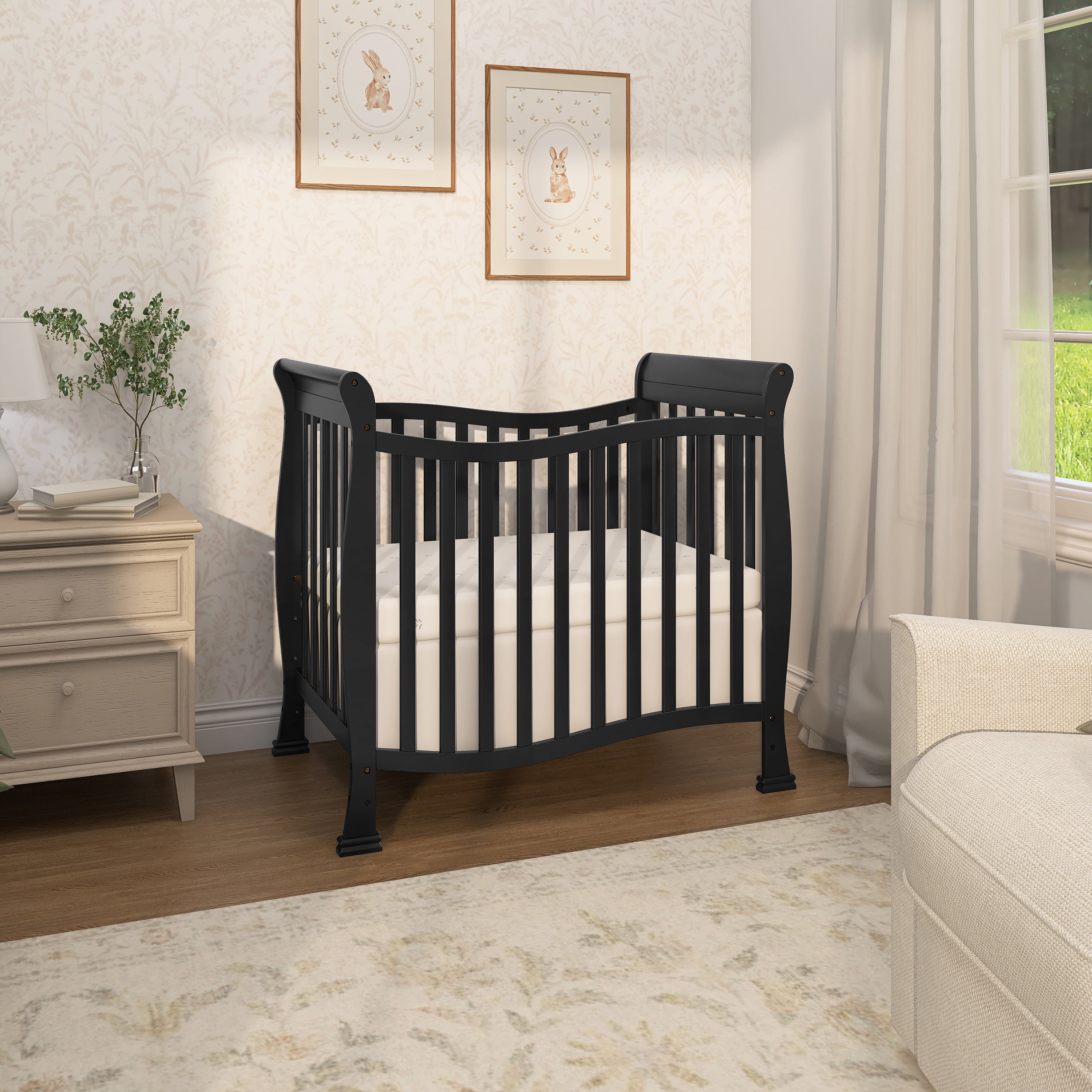 Dream On Me Piper 4-in-1 Convertible Mini Crib, Black - Image 7