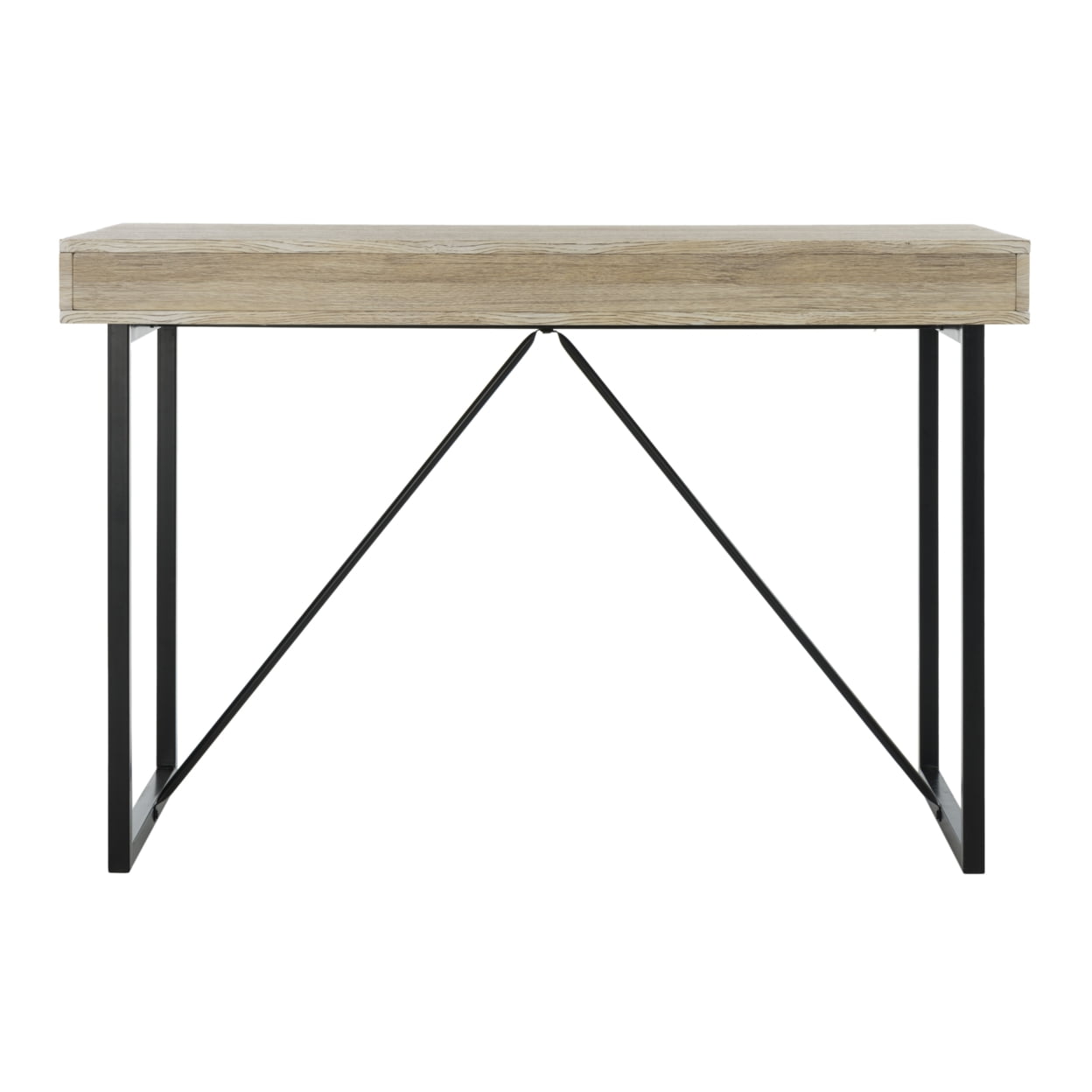 SAFAVIEH Hilton Mid-Century 3 Drawer Desk, Oak/Black - Image 3