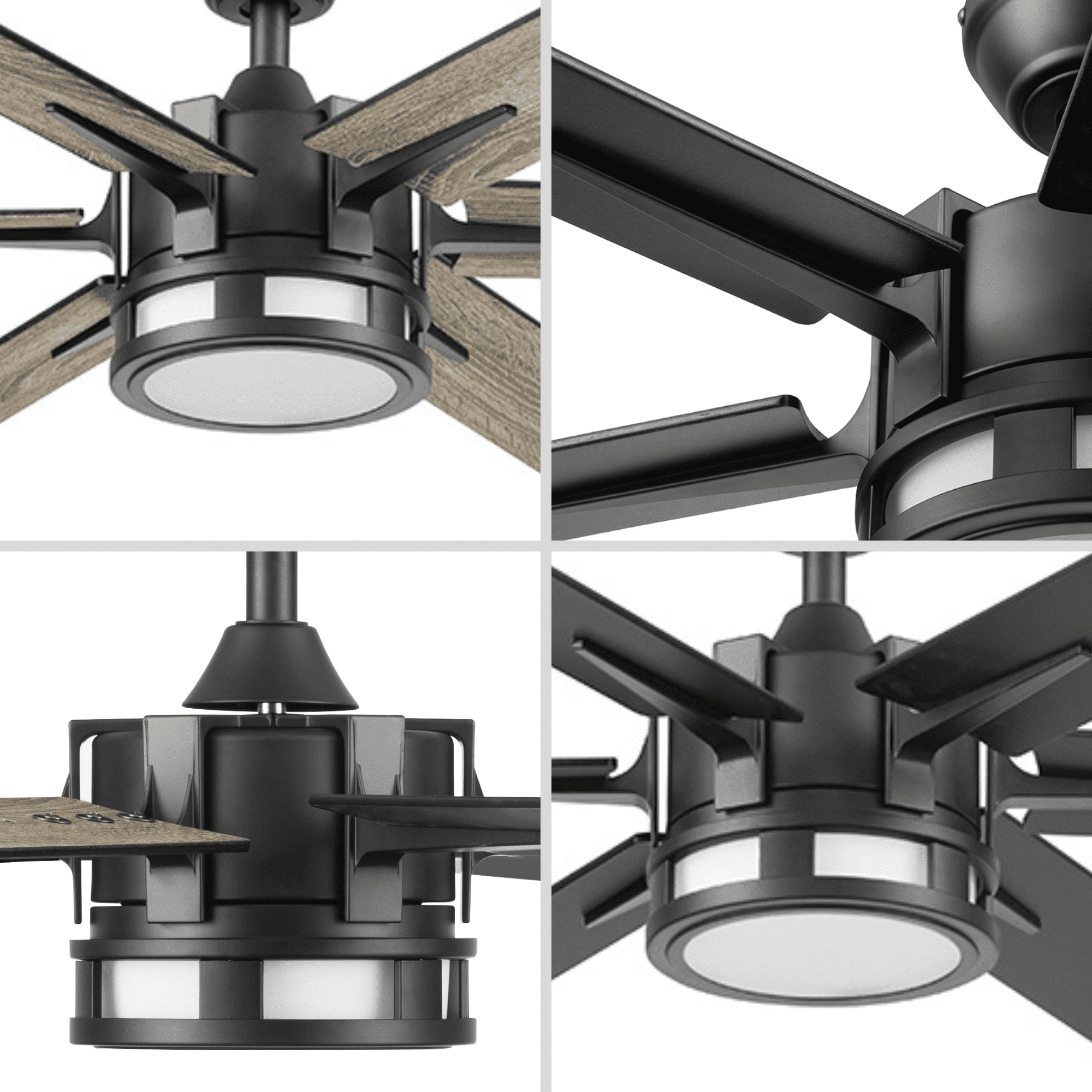 Better Homes & Gardens 56" Black Large Indoor Ceiling Fan with Color Changing Light 6 Blades Remote and Reverse Airflow - Image 2