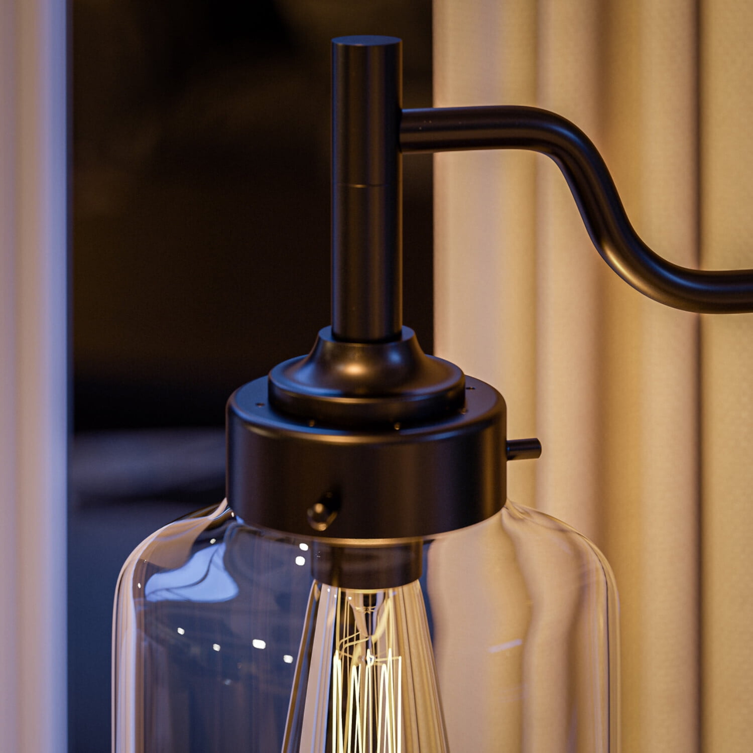 Kenroy Home Casey 57'' LED Floor Lamp with Clear Glass Novelty Shade Country Floor Light Fixture for Living Room, Bedroom, or Office, 2700K, Oil Rubbed Bronze - Image 8