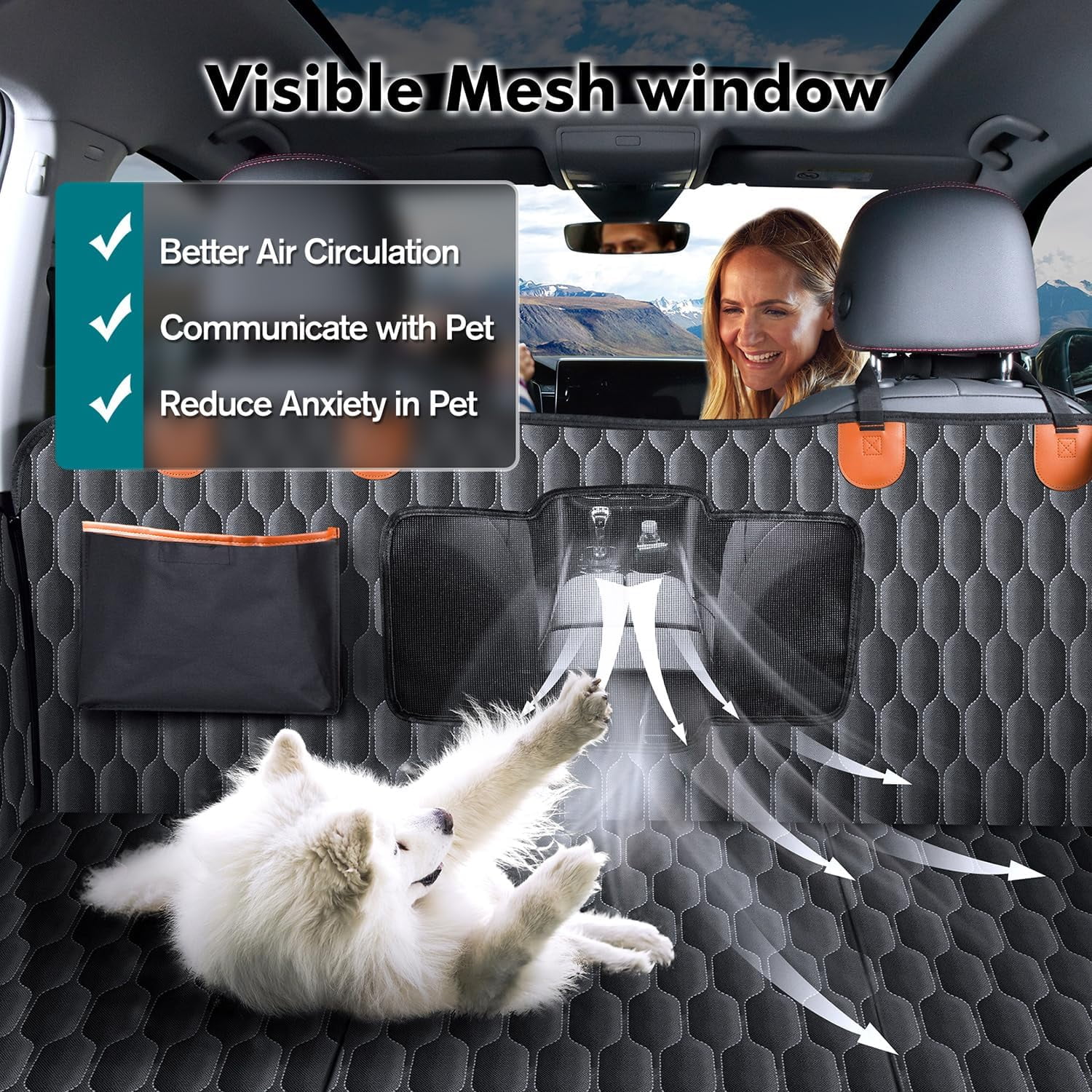 Mpow Back Seat Extender for Dogs-Supports 330lb,Waterproof Dog Car Seat Cover for Back Seat Hard Bottom-Detachable,600D Heavy Duty Scratch Proof Nonslip Durable Soft,Dog Hammock for Car,SUVs,Truck - Image 9