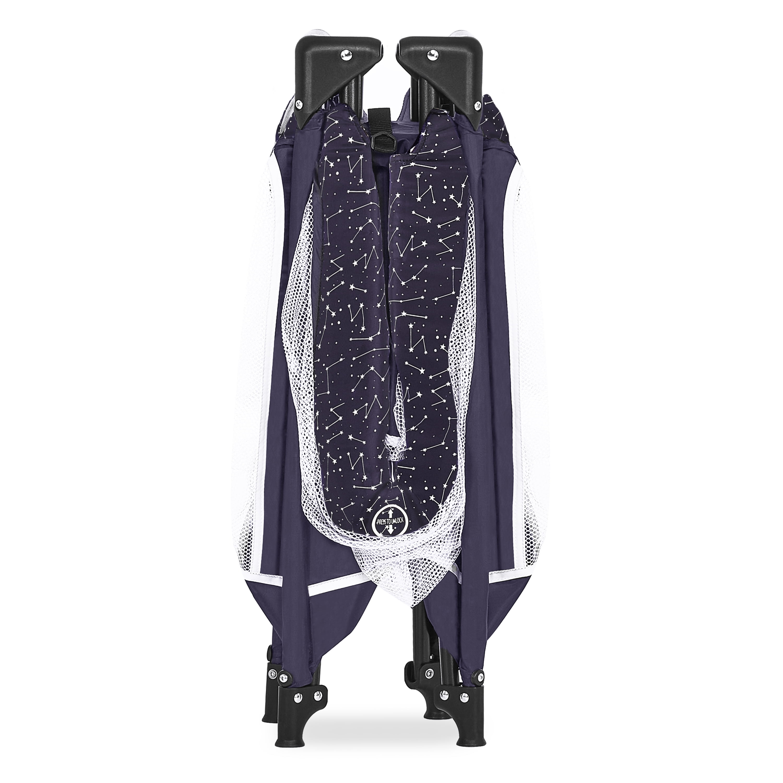 Dream On Me Emily Rose Deluxe Playard with Changing Tray and Infant Bassinet | with Canopy | Waterproof Fabric | with Changing Station | JPMA Certified | Lightweight In In Galaxy Blue - Image 26