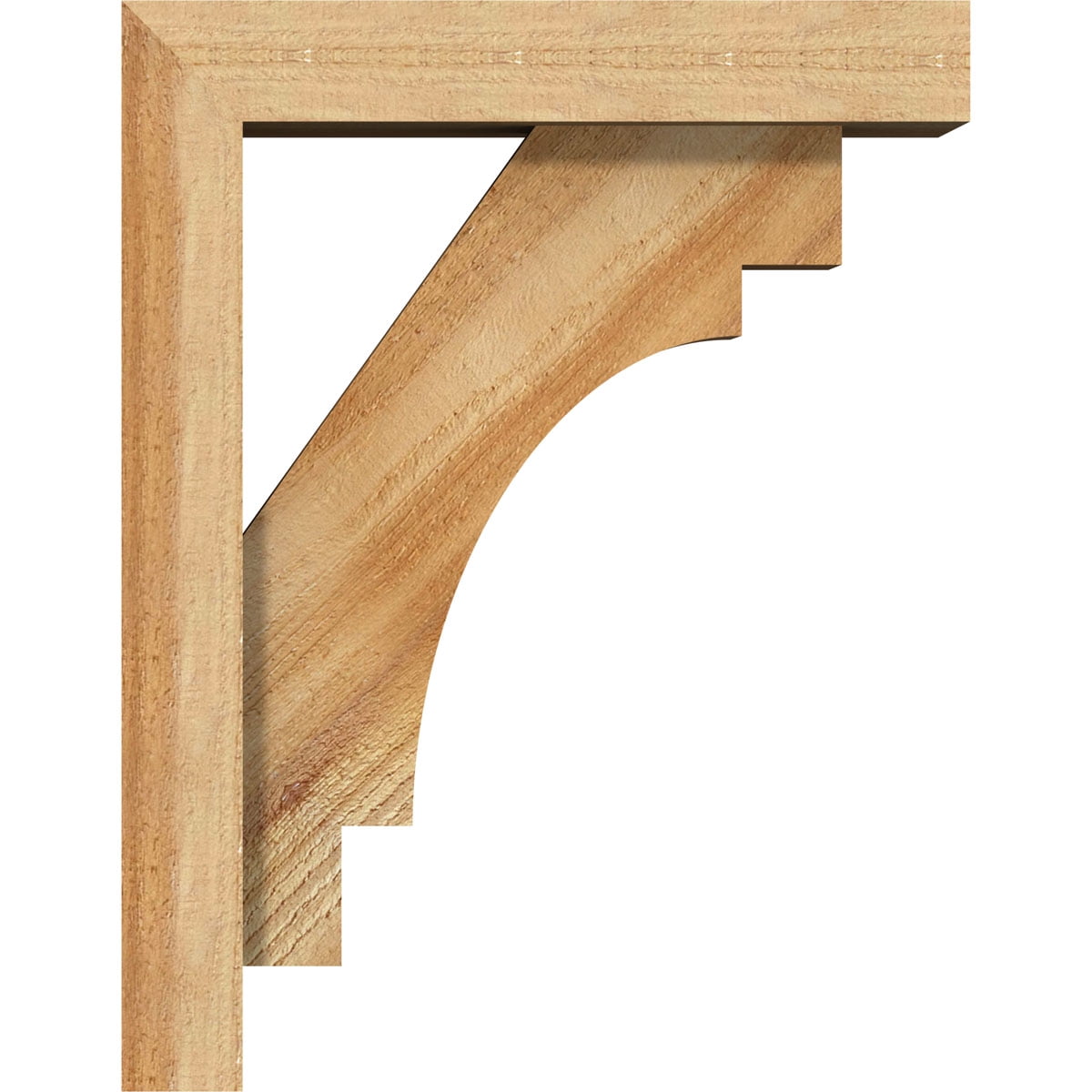 Ekena Millwork 4"W x 14"D x 18"H Merced Block Rough Sawn Bracket w/ Offset Brace, Western Red Cedar - Image 15