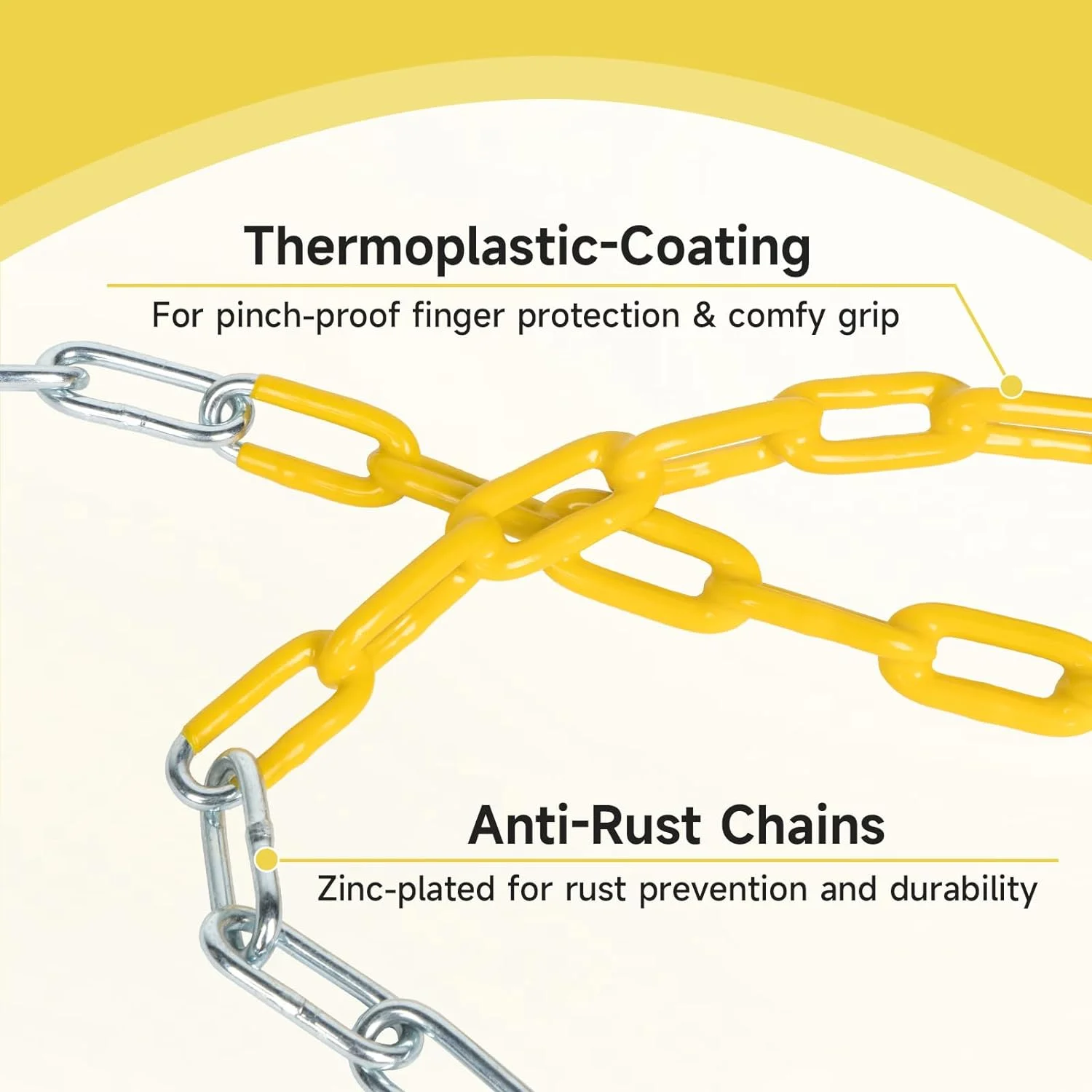 EOTVIA Toddler Swing, Heavy Duty High Back Full Bucket Toddler Swing Seat with Coated Chains, Green Baby Swing Outdoor Swing Set Accessories for Backyard Ourdoor Indoor, Easy Install,Support 330lbs - Image 8