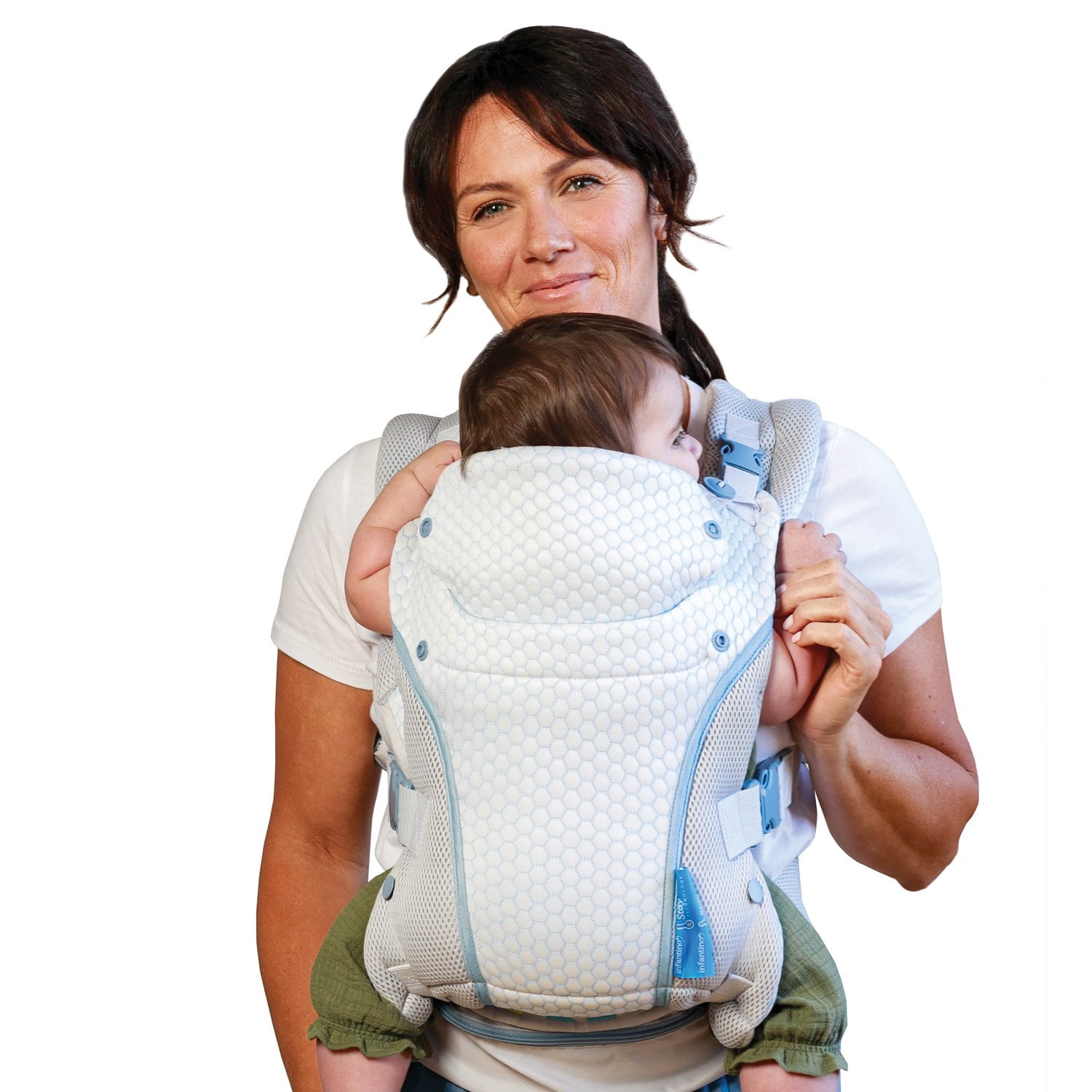 Infantino StayCool 4-in-1 Temperature Conditioned Ergonomic Unisex Baby Carrier, 8-40lb, White - Image 4