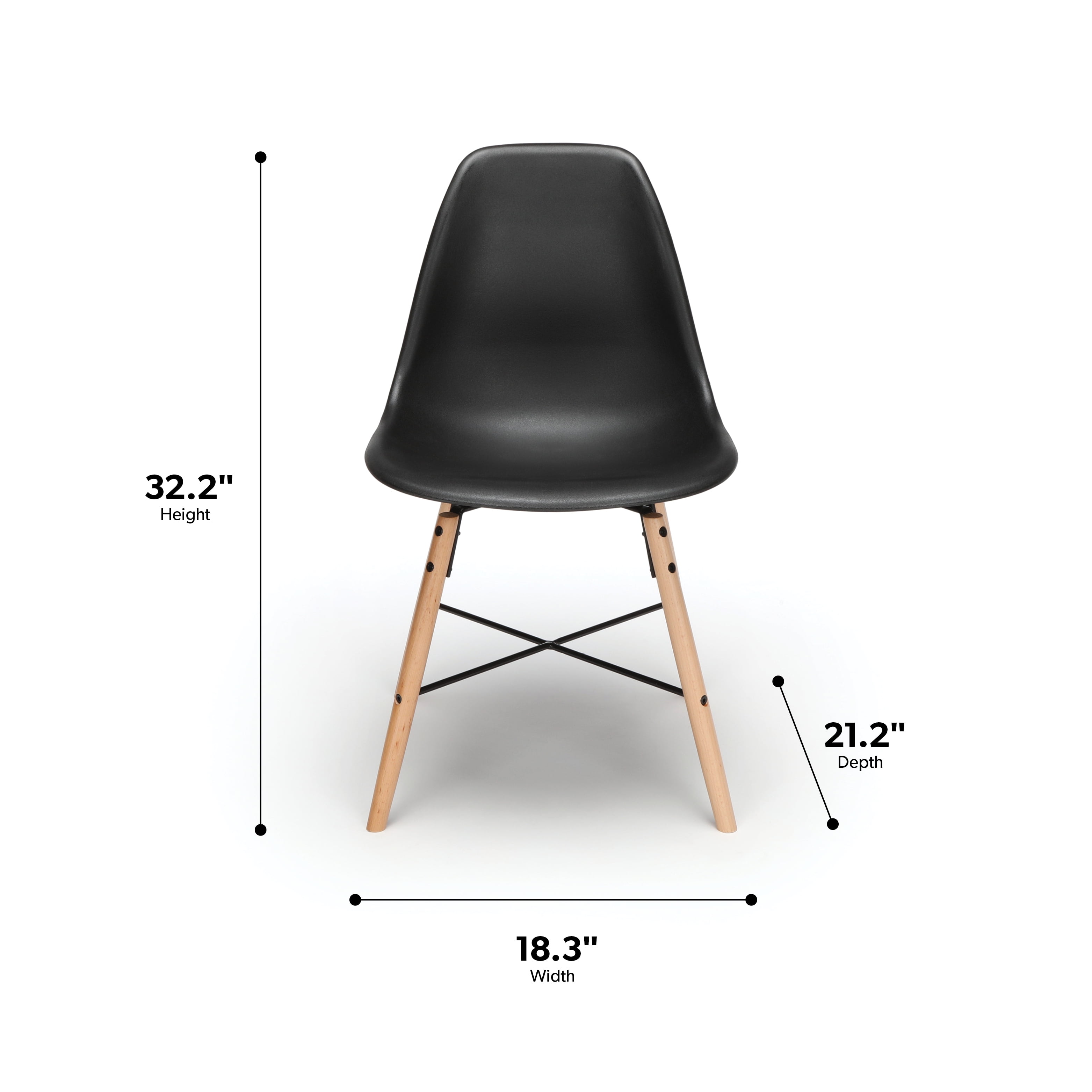 Black Plastic Dining Chair 4PK - Image 15