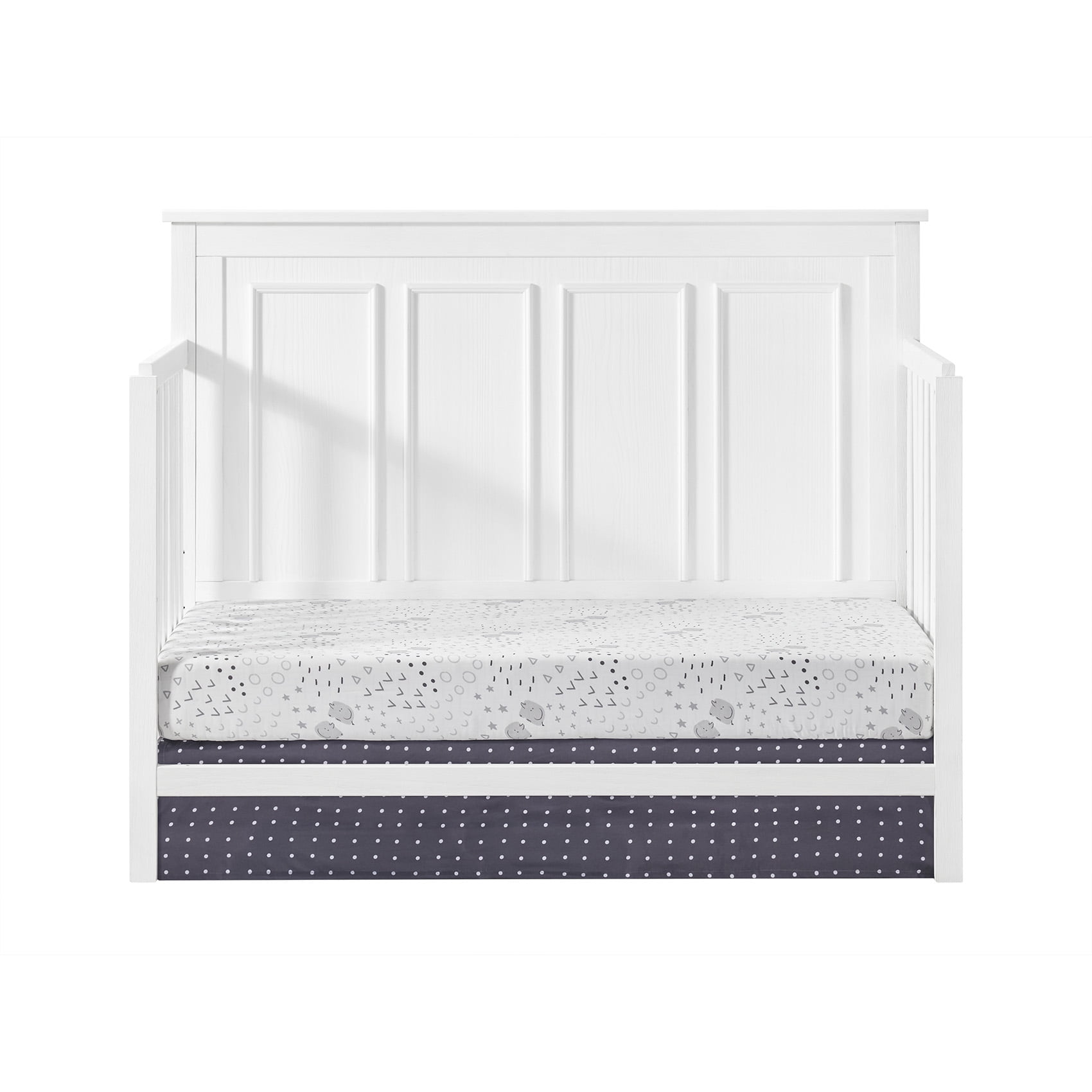Oxford Baby Farmington 4-in-1 Convertible Crib, Rustic White, Wooden Crib - Image 5