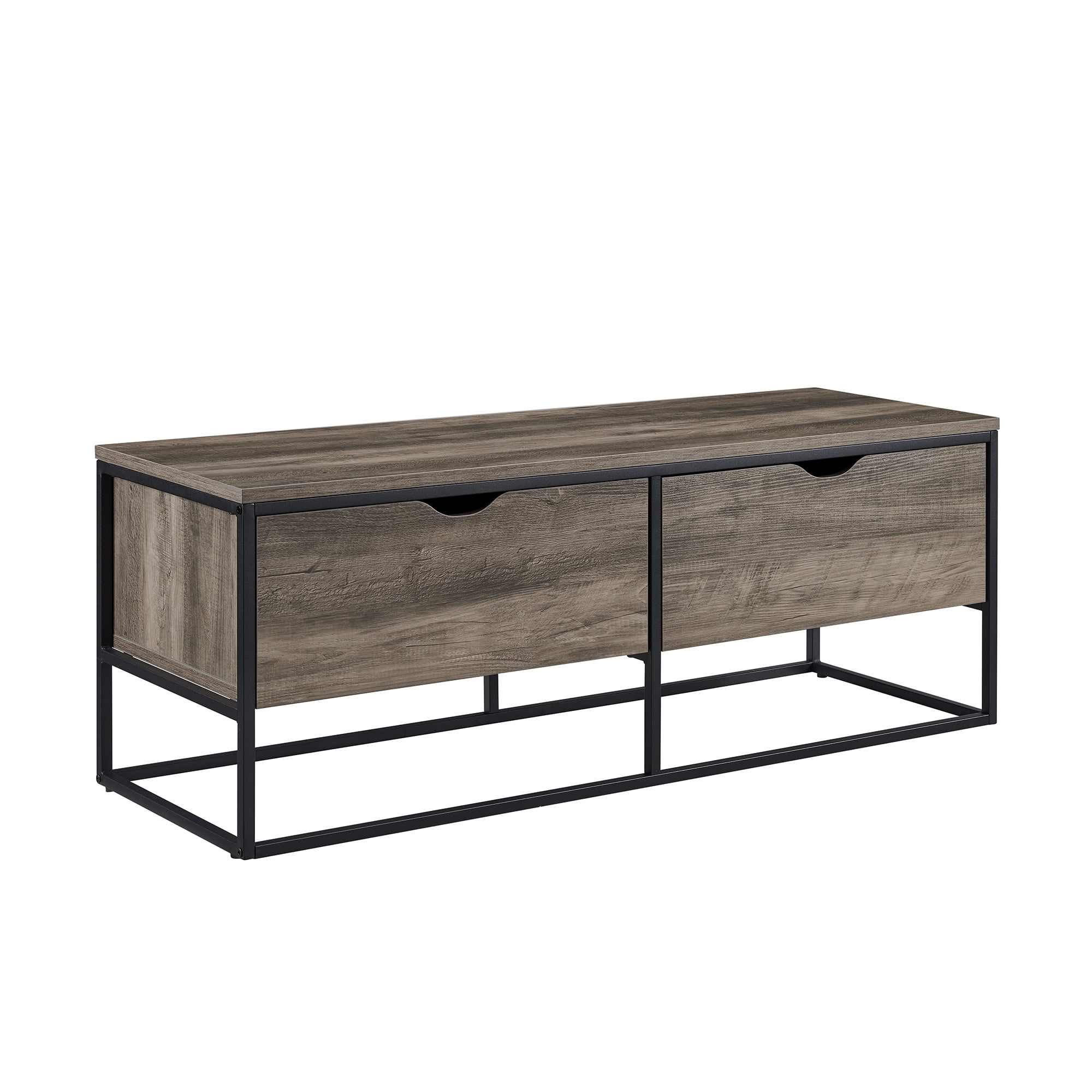 Manor Park Modern 2 Drawer Storage Bench, Grey Wash - Image 8