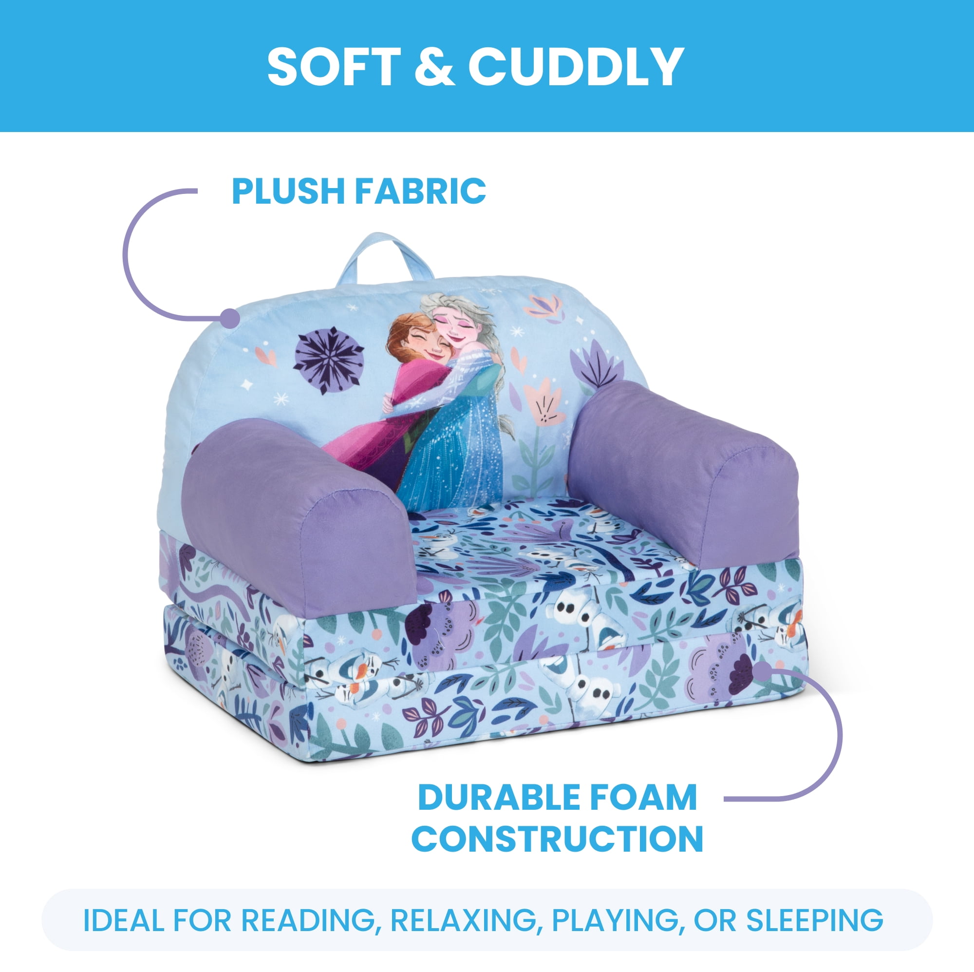 Disney Frozen Cozee Buddy Flip-Out Chair by Delta Children, Purple - Image 7